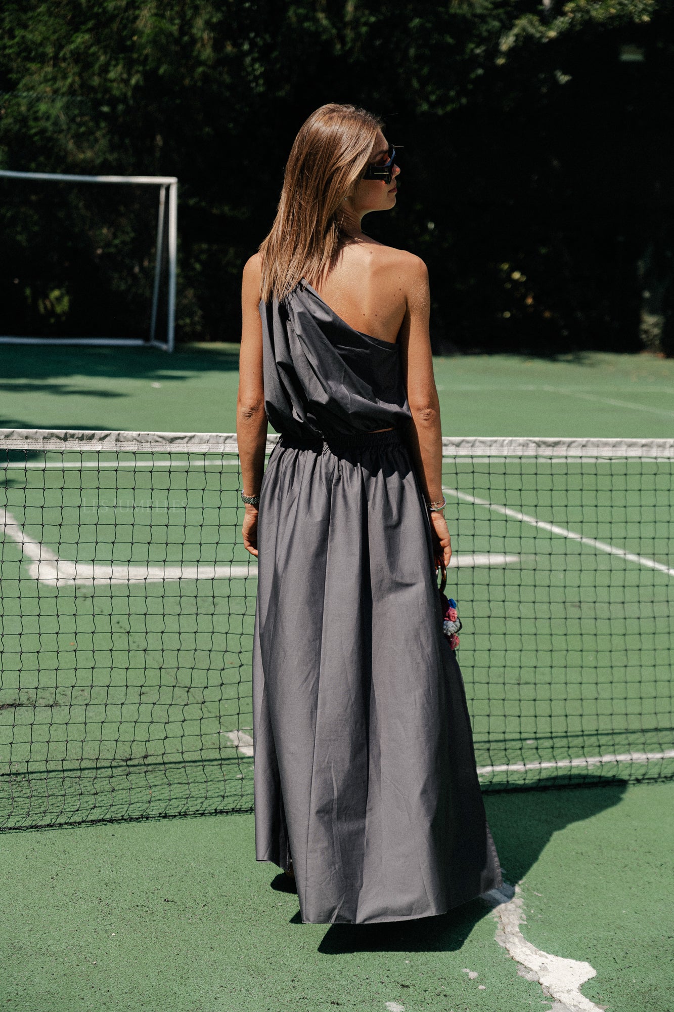 Haut asymétrique Fran anthracite