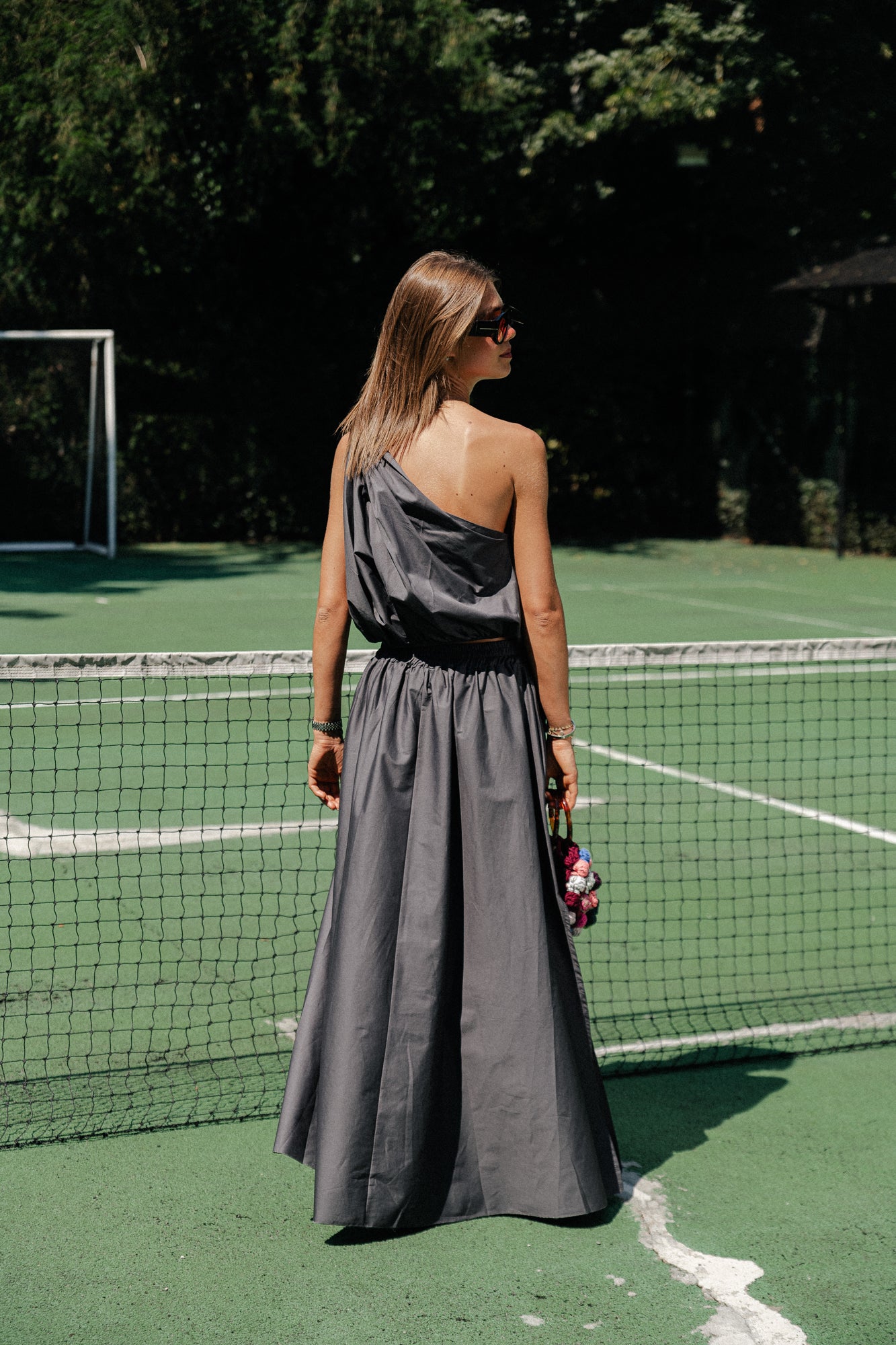 Haut asymétrique Fran anthracite