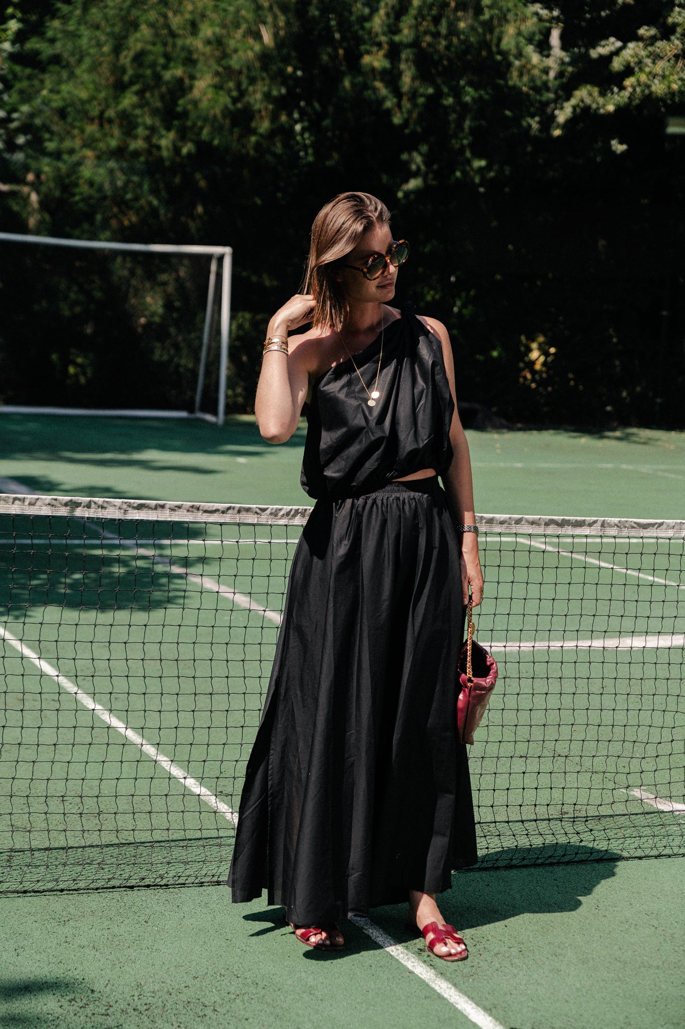 Fran one shoulder top black