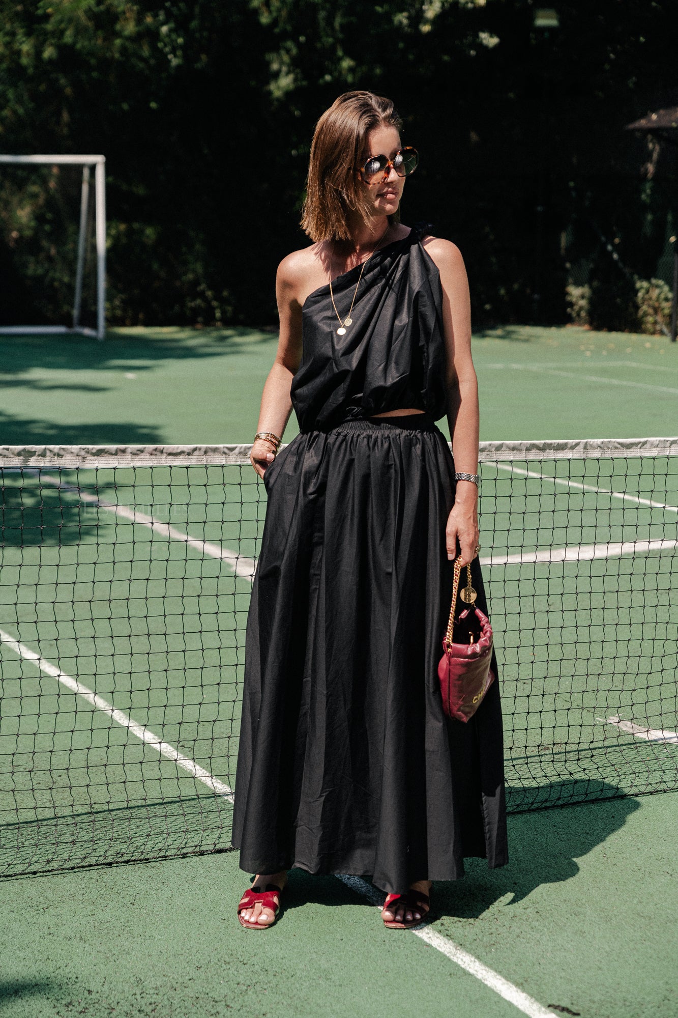 Fran one shoulder top black