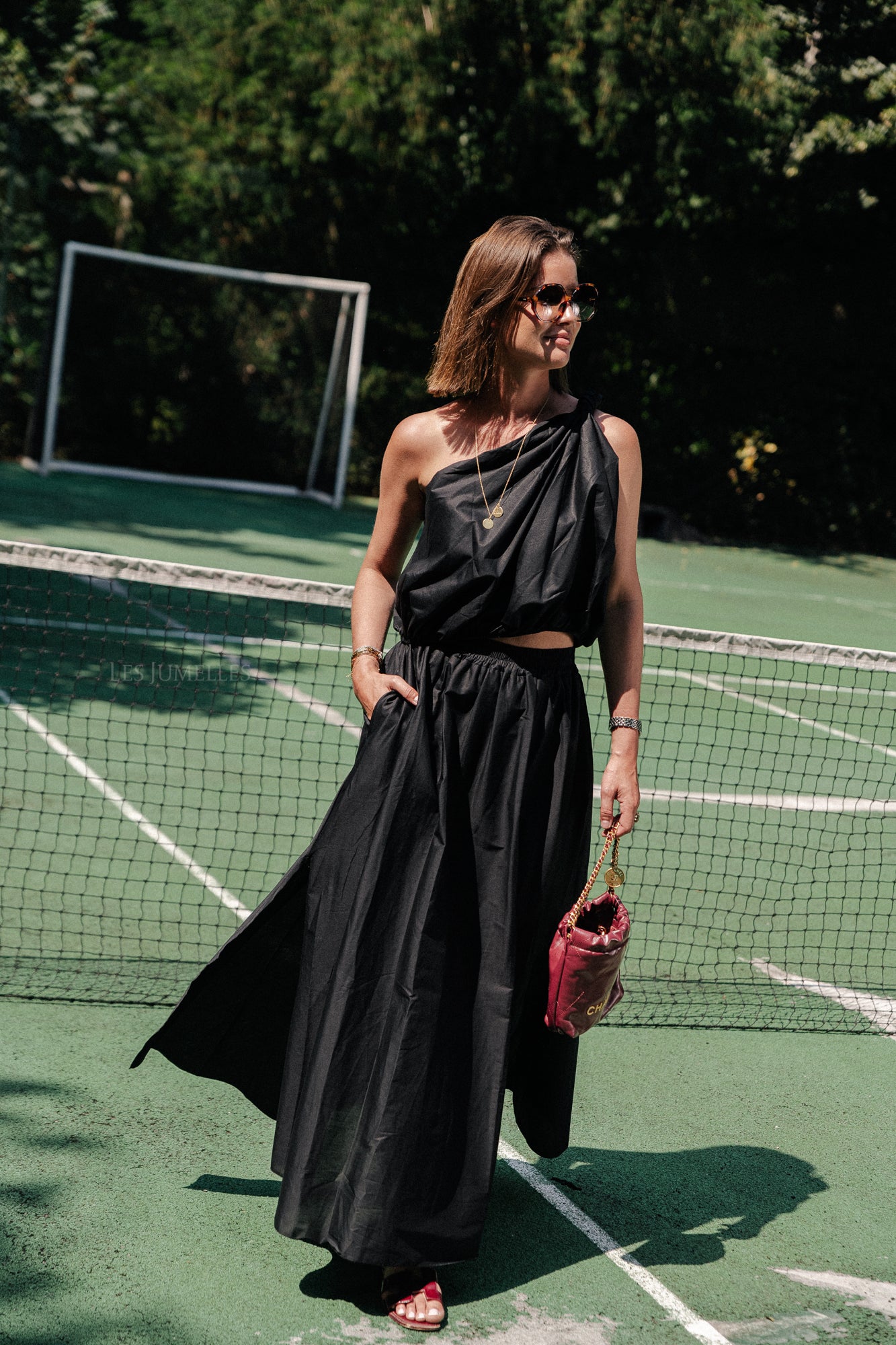 Fran one shoulder top black