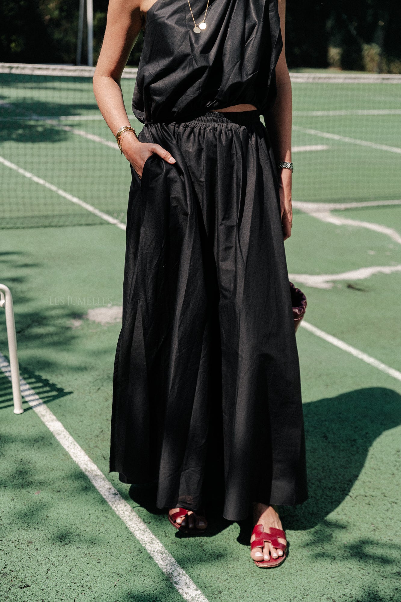 Fran one shoulder top black