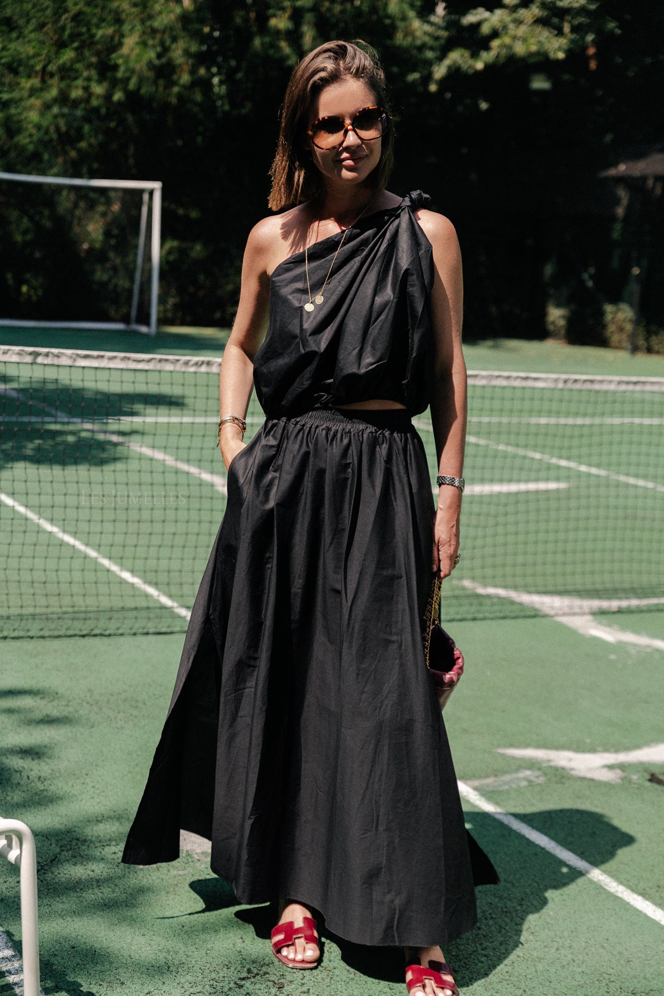 Fran one shoulder top black