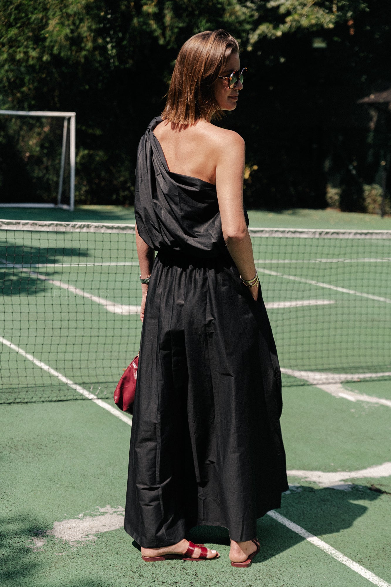 Fran one shoulder top black