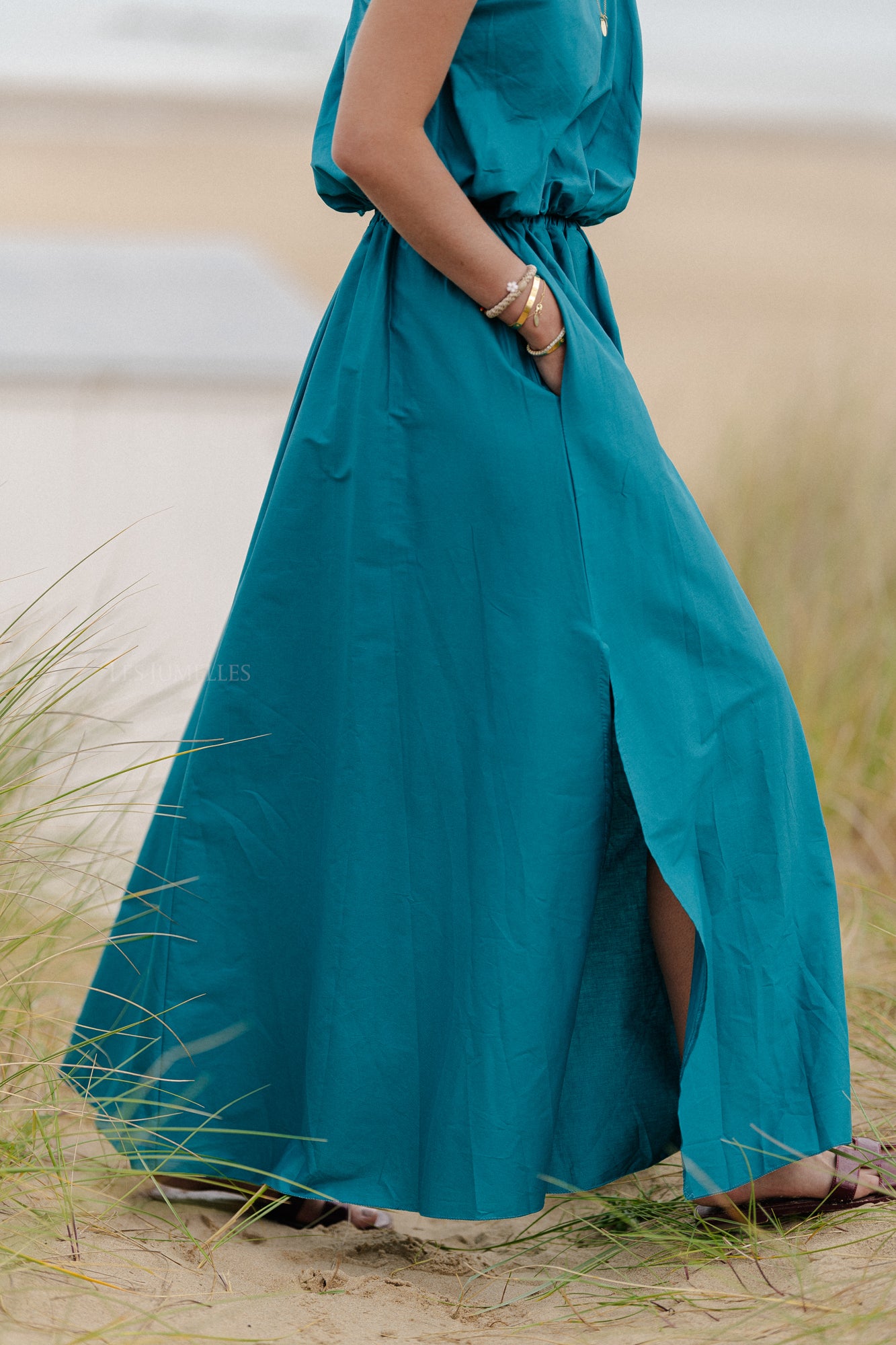 Fran long skirt harbor blue