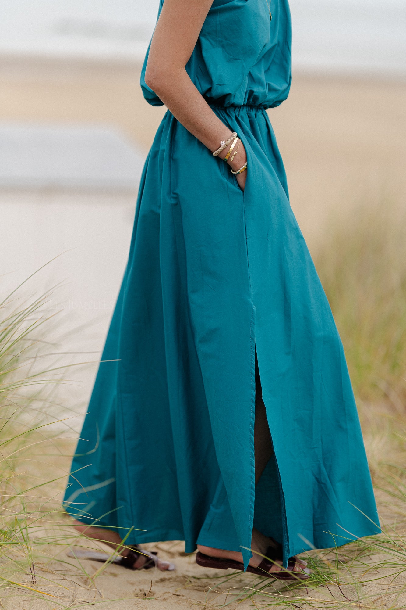 Fran long skirt harbor blue
