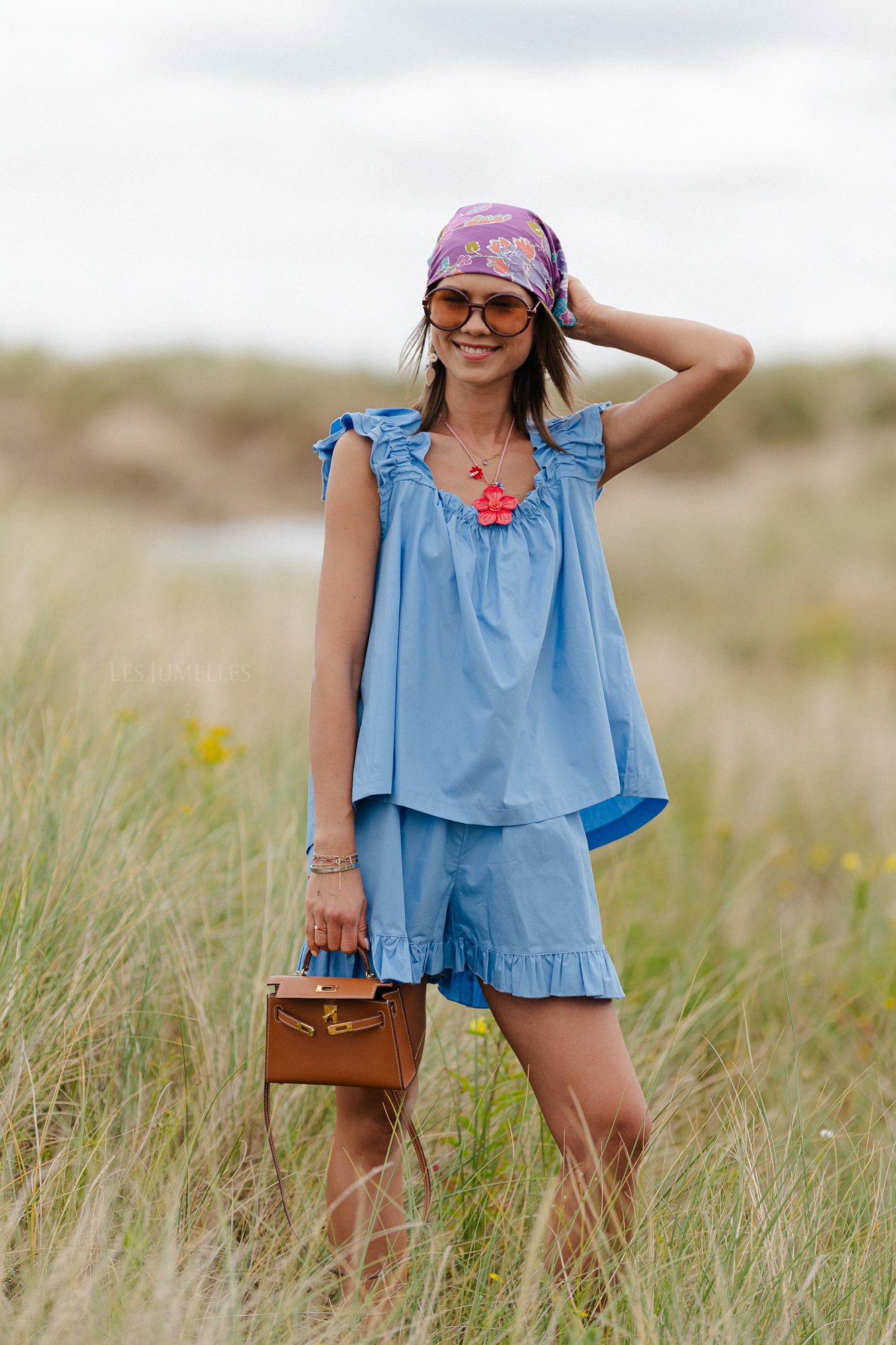 Coralie top blauw