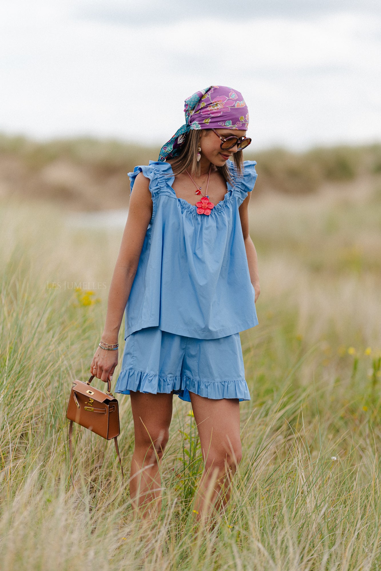 Coralie top blauw