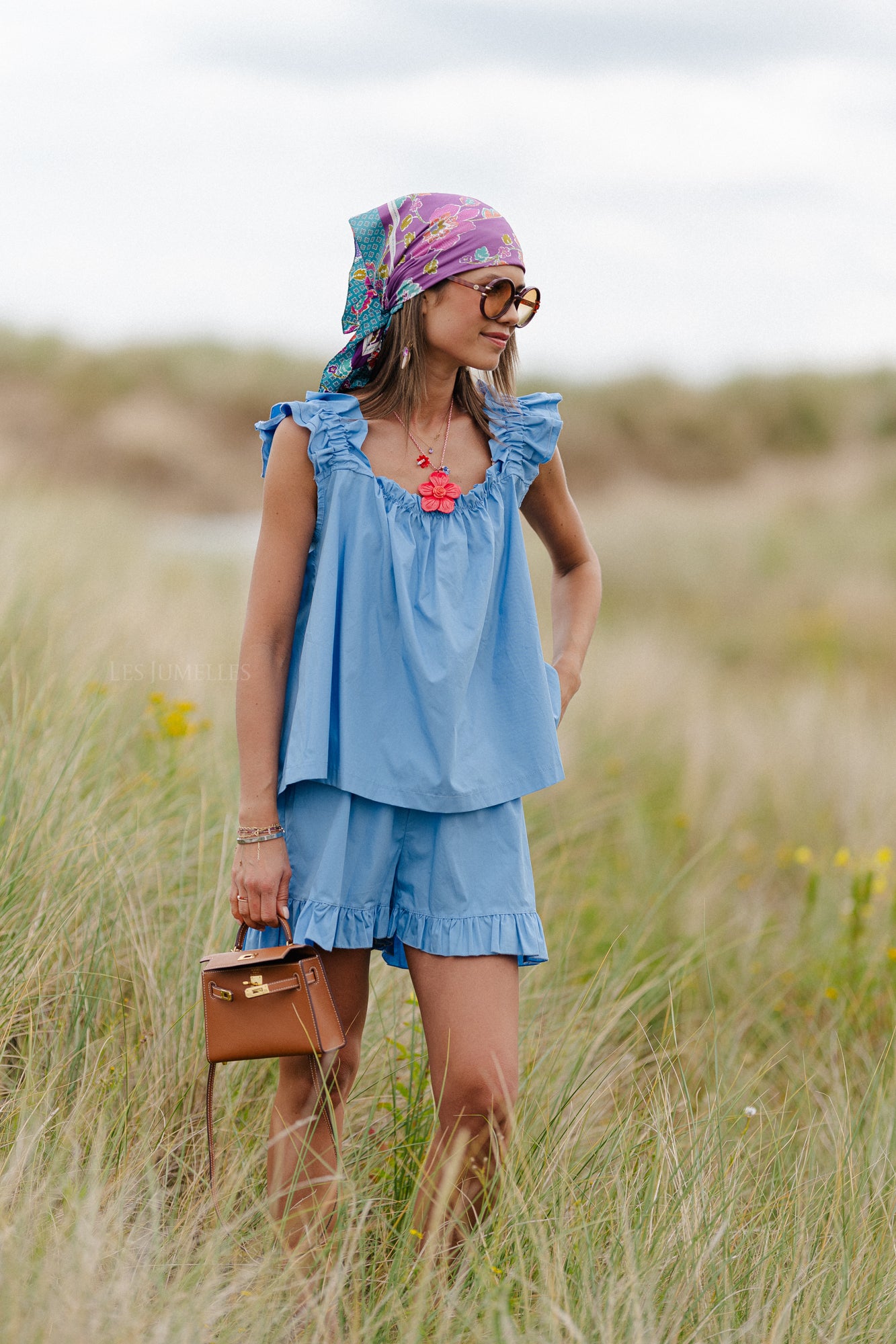Coralie top blauw