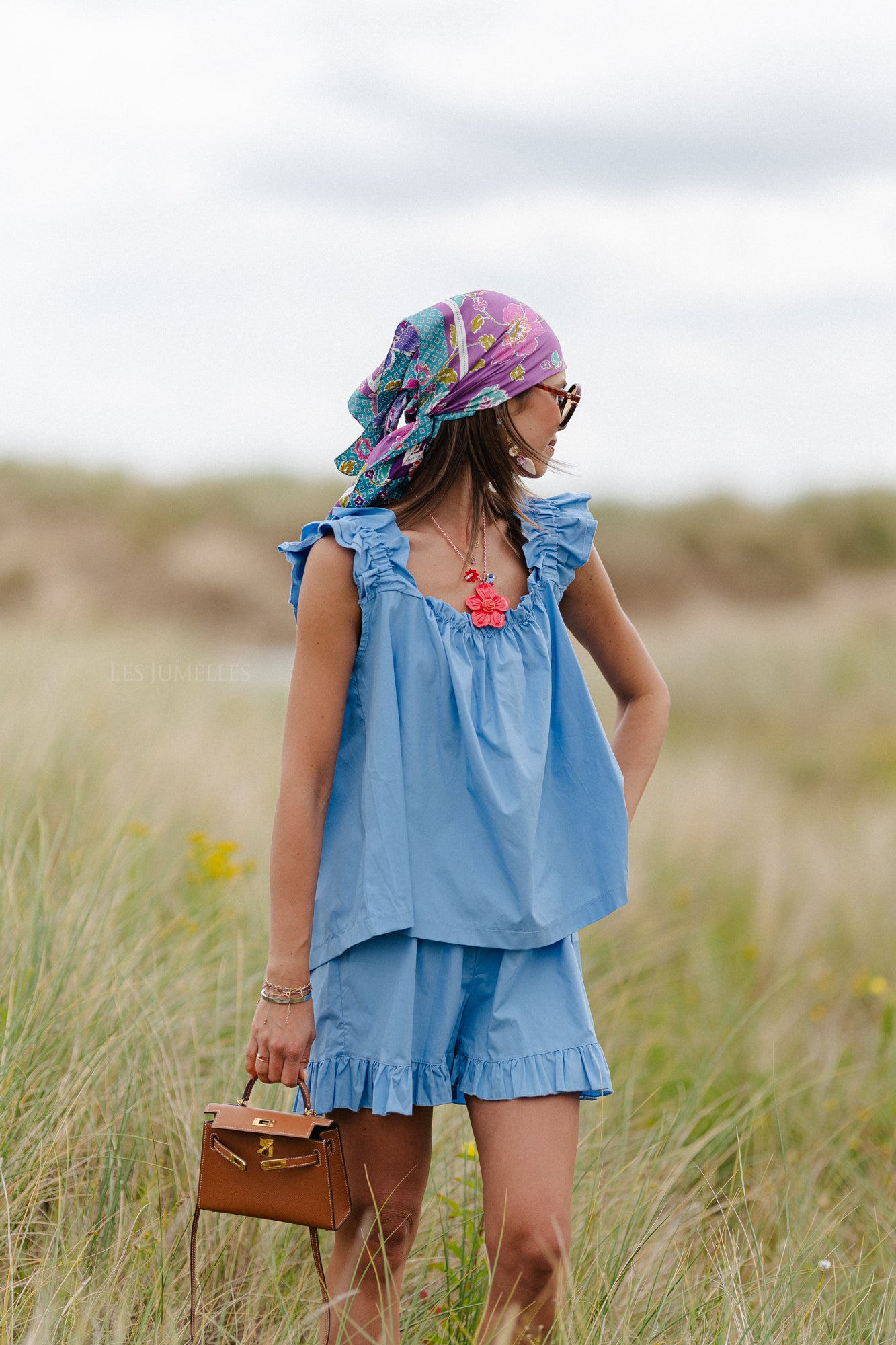 Coralie top blauw