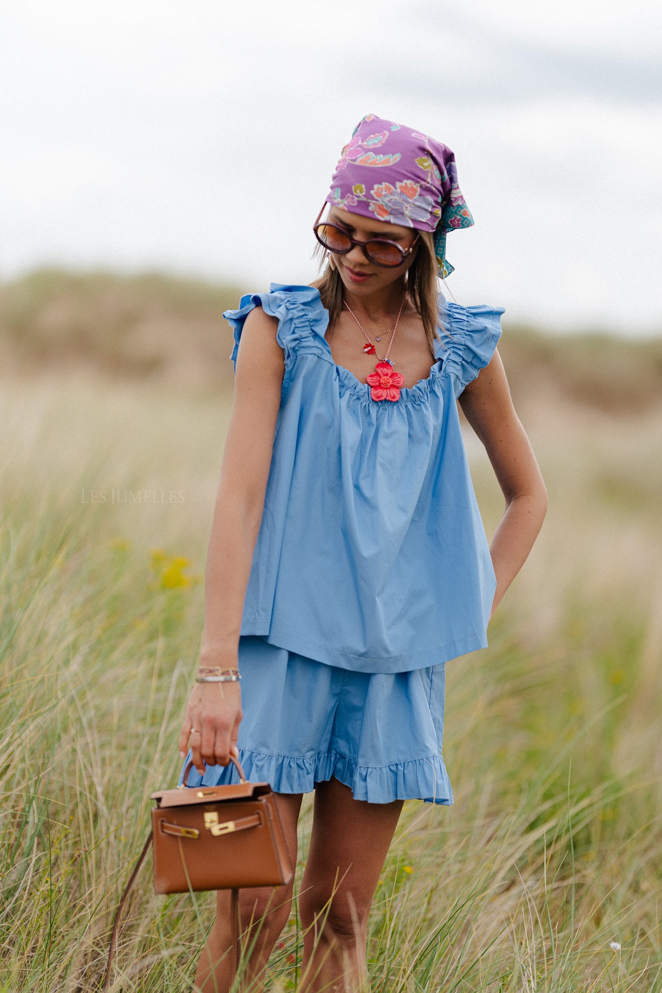 Coralie top blauw