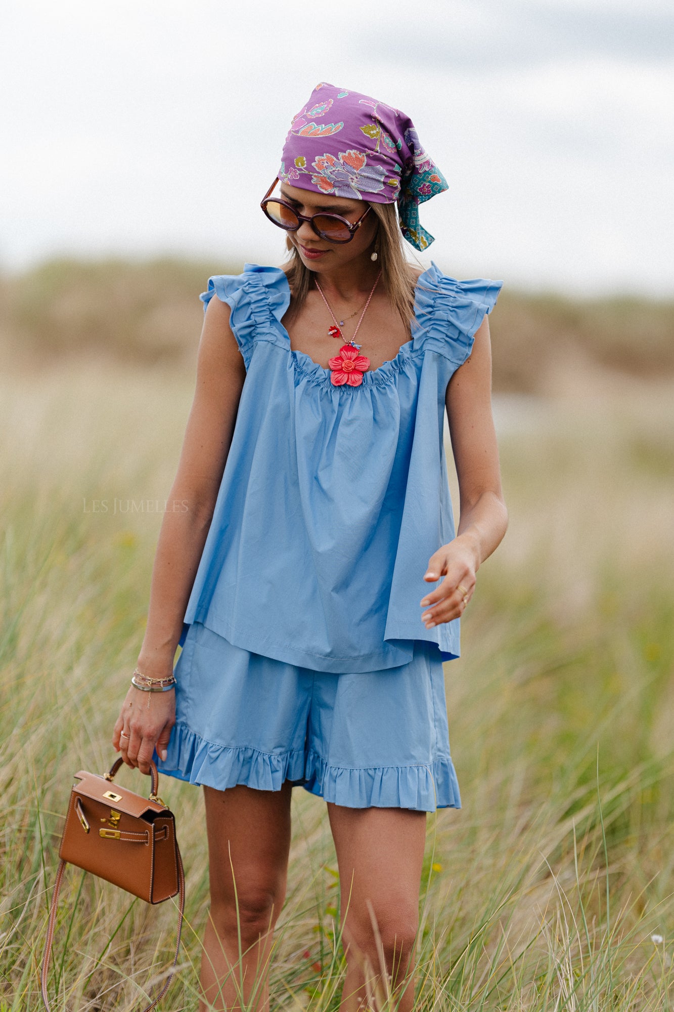 Coralie top blauw