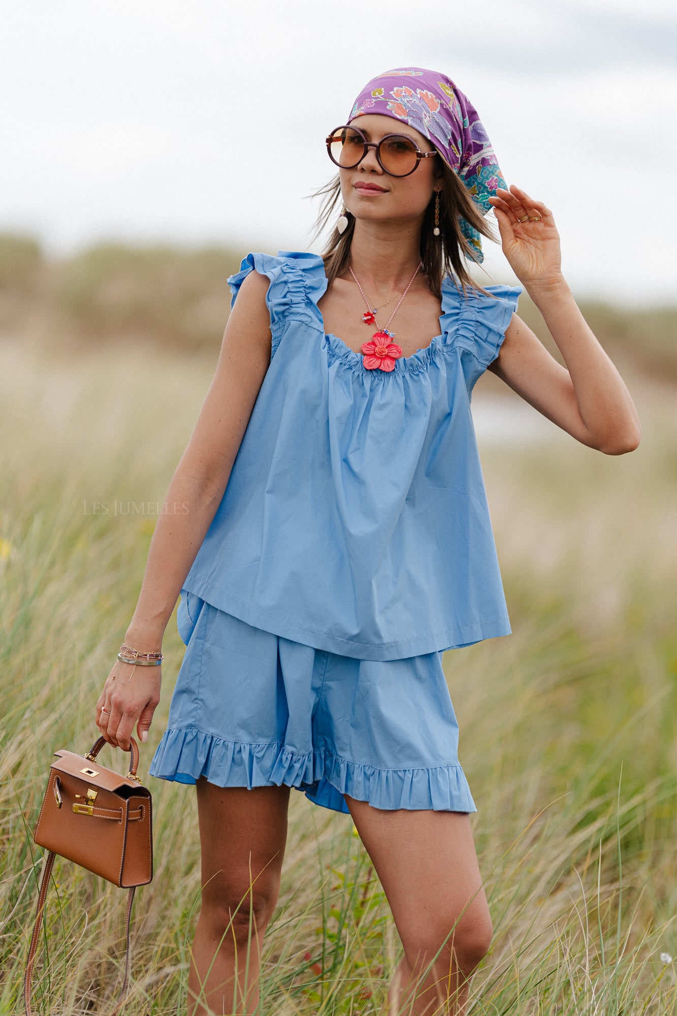 Coralie top blauw
