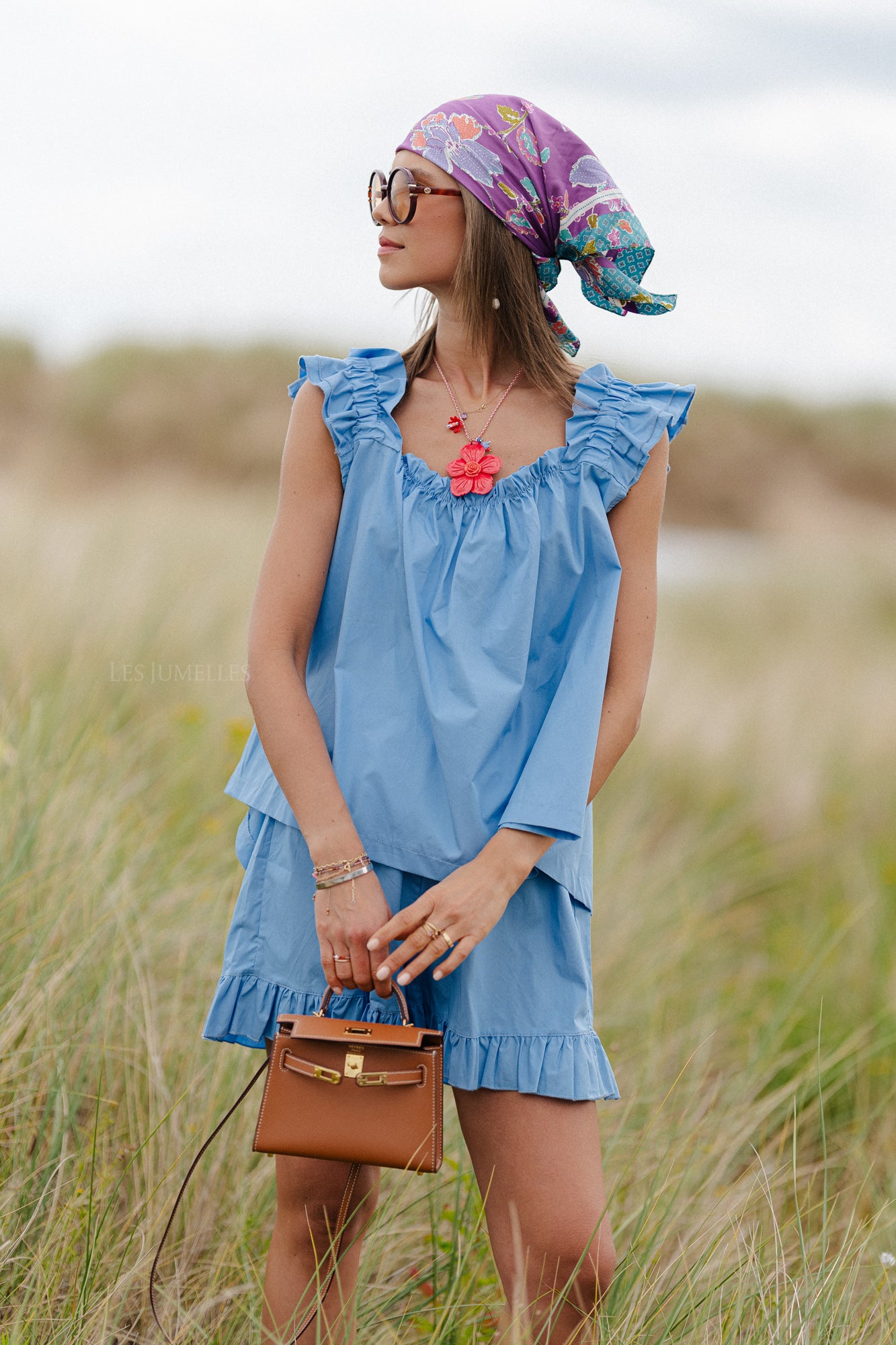 Coralie top blauw