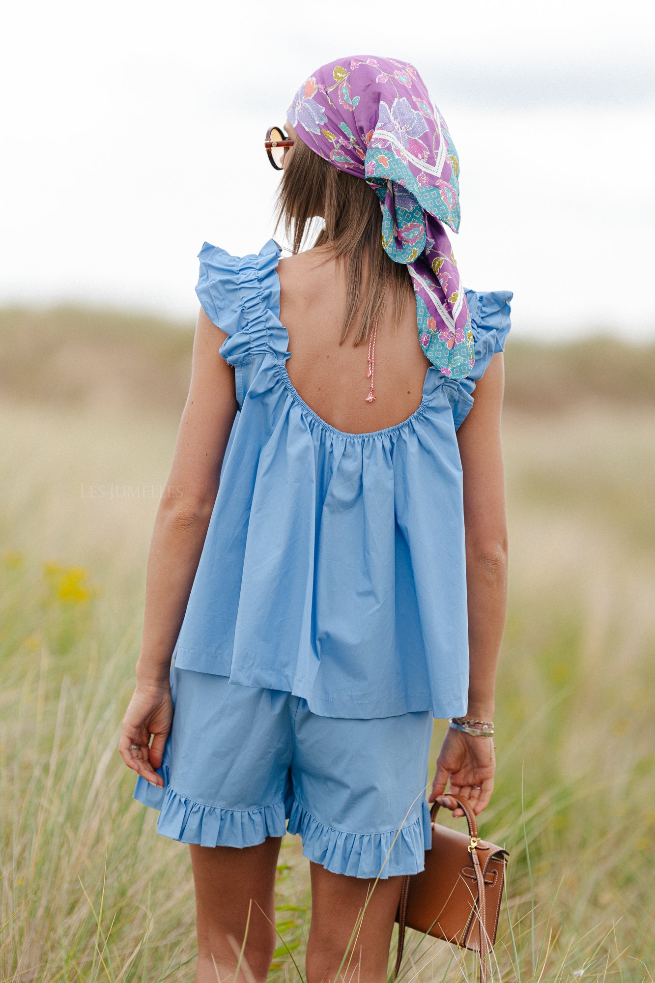 Coralie top blauw