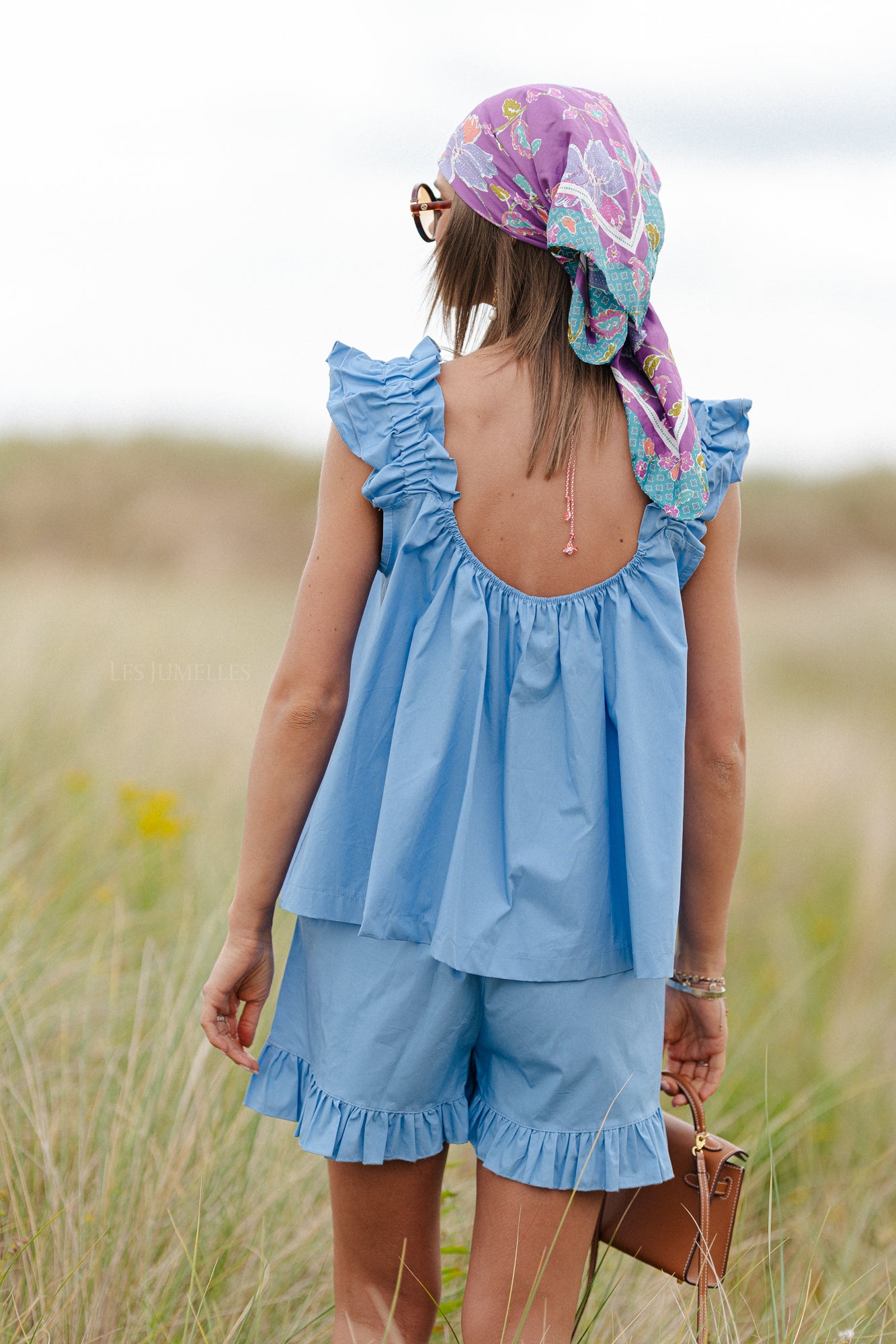 Coralie top blauw