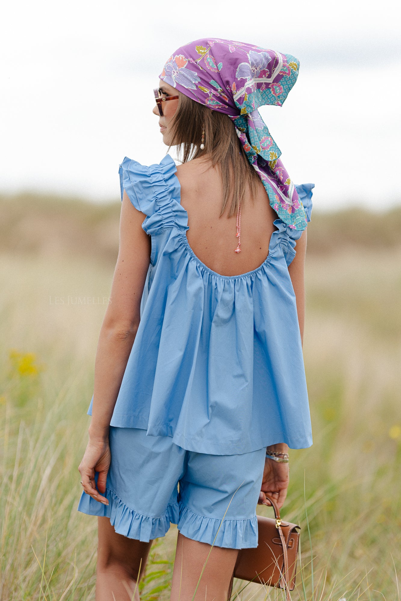 Coralie top blauw