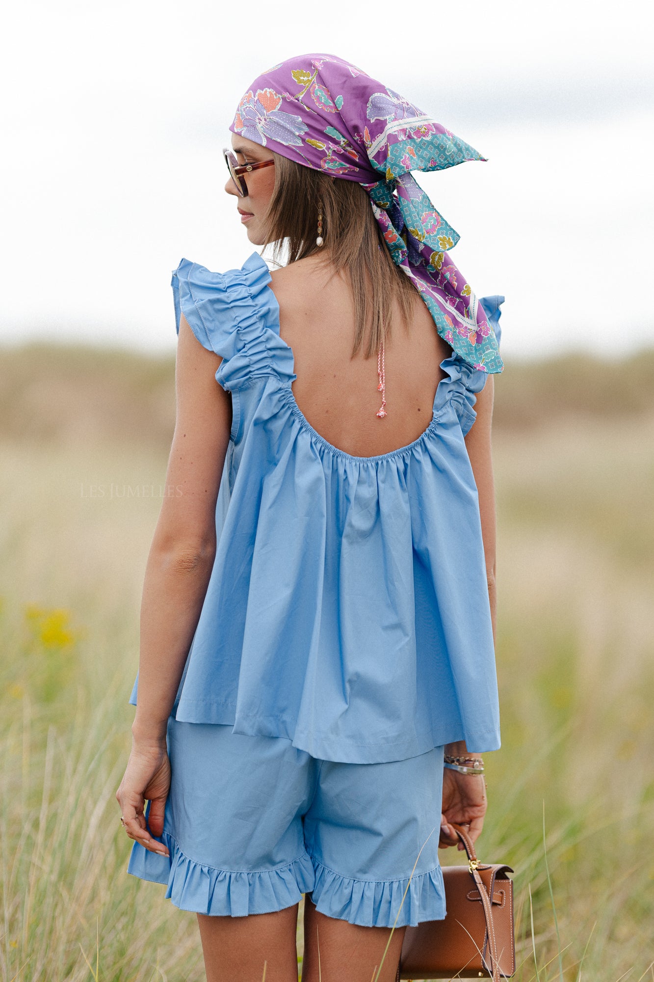 Coralie top blauw