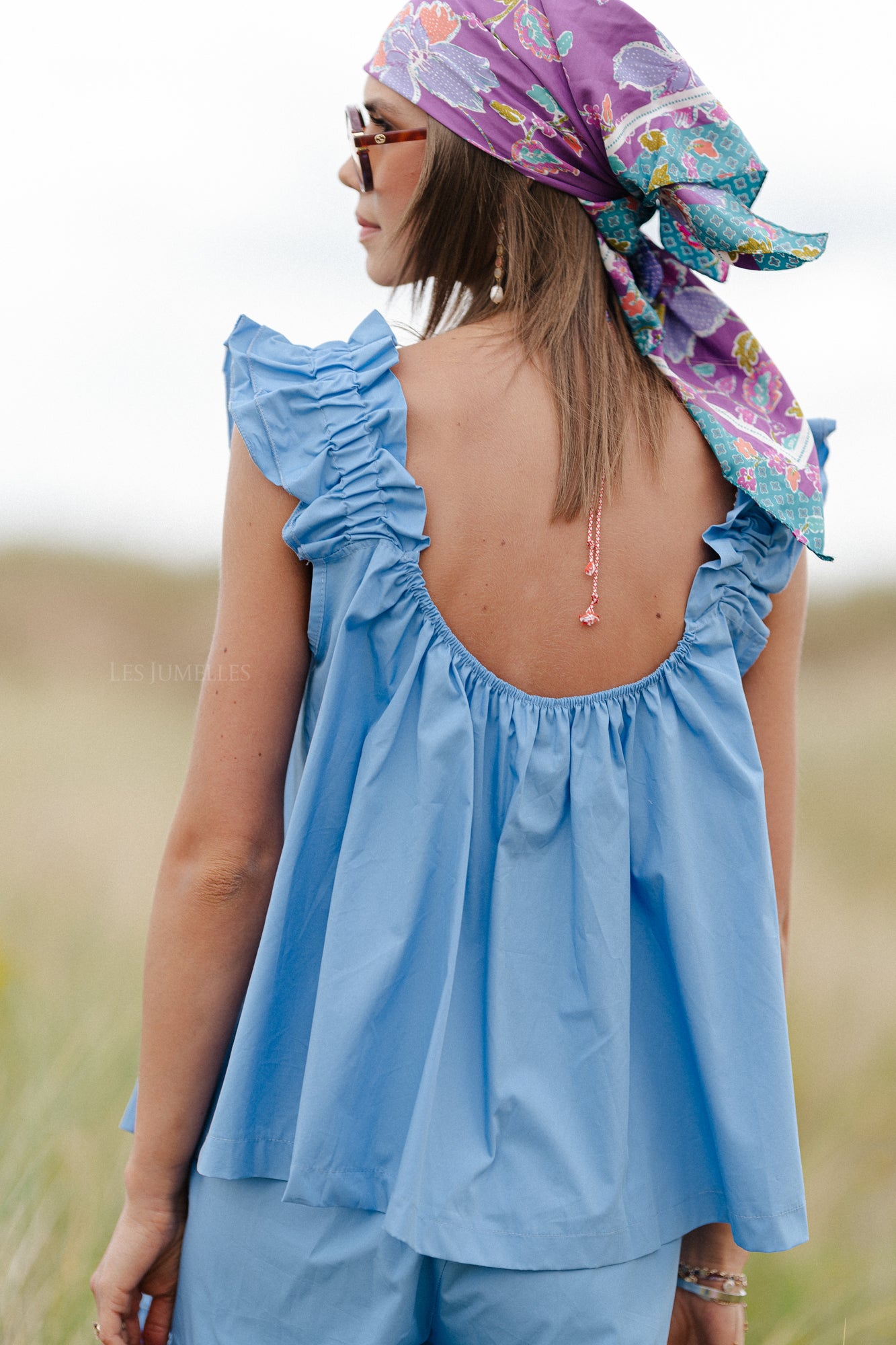 Coralie top blauw