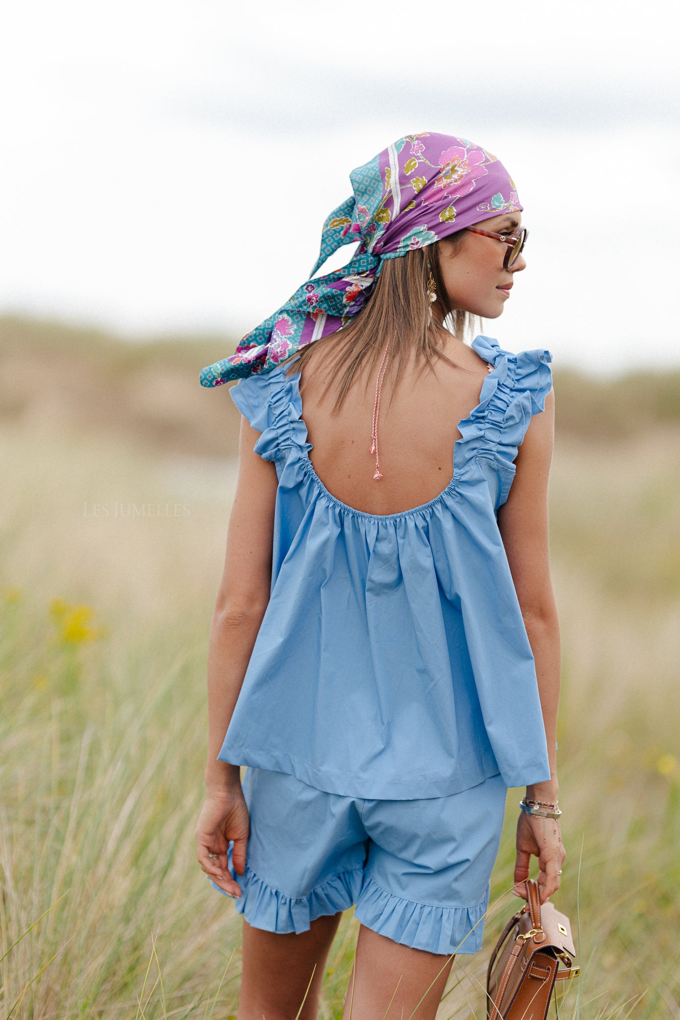 Coralie top blauw