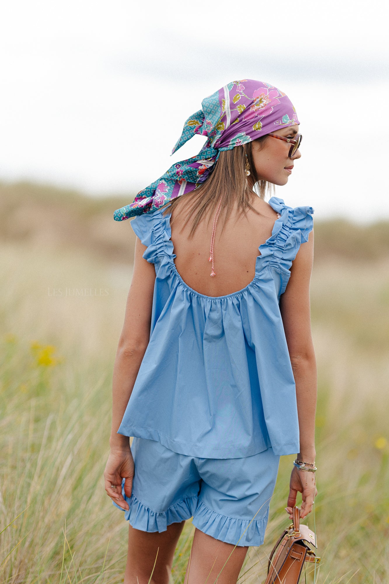 Coralie top blauw