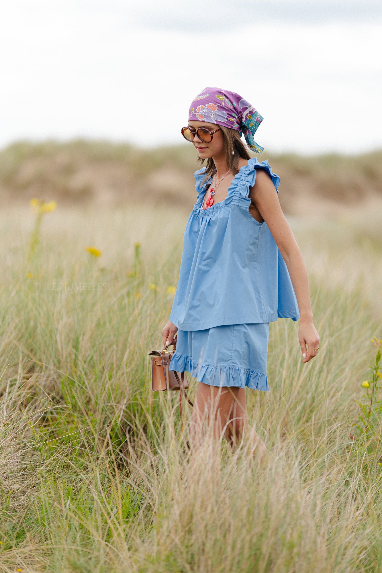 Coralie top blauw