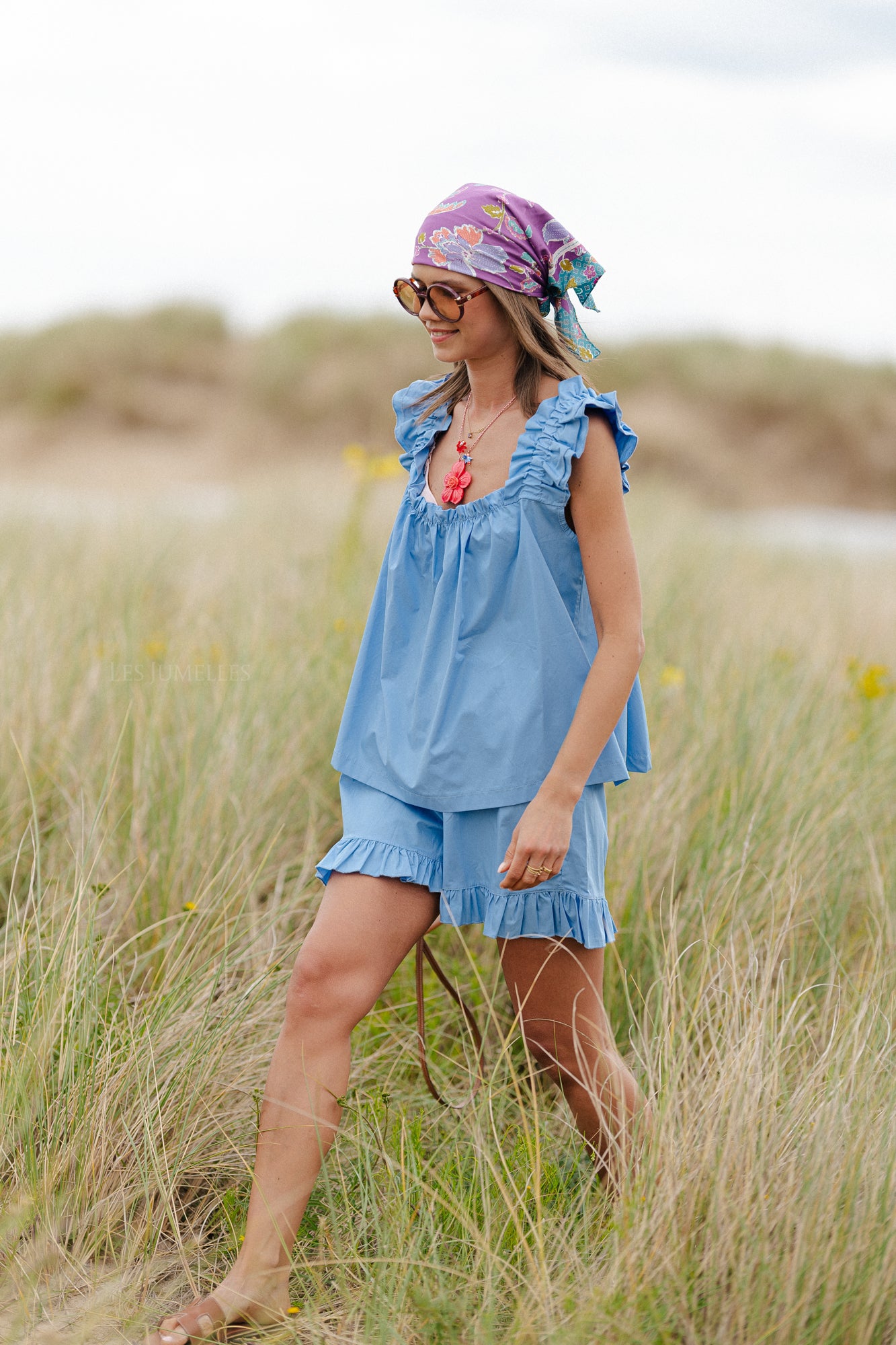 Coralie top blauw