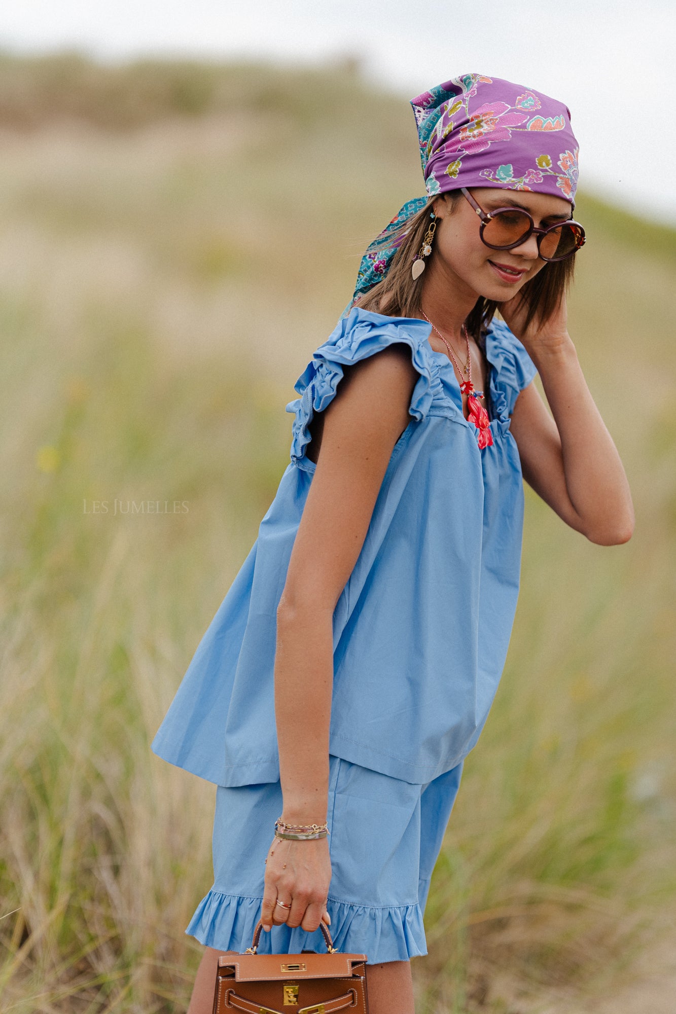Coralie top blauw