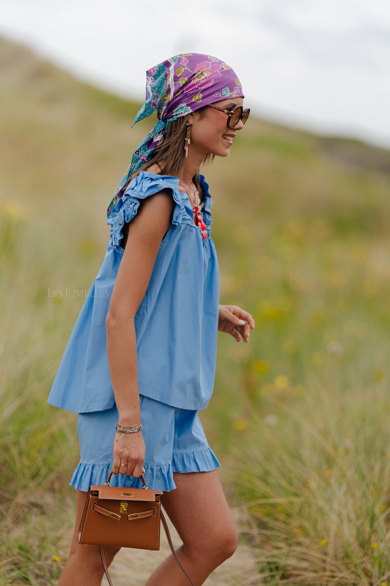 Coralie top blauw