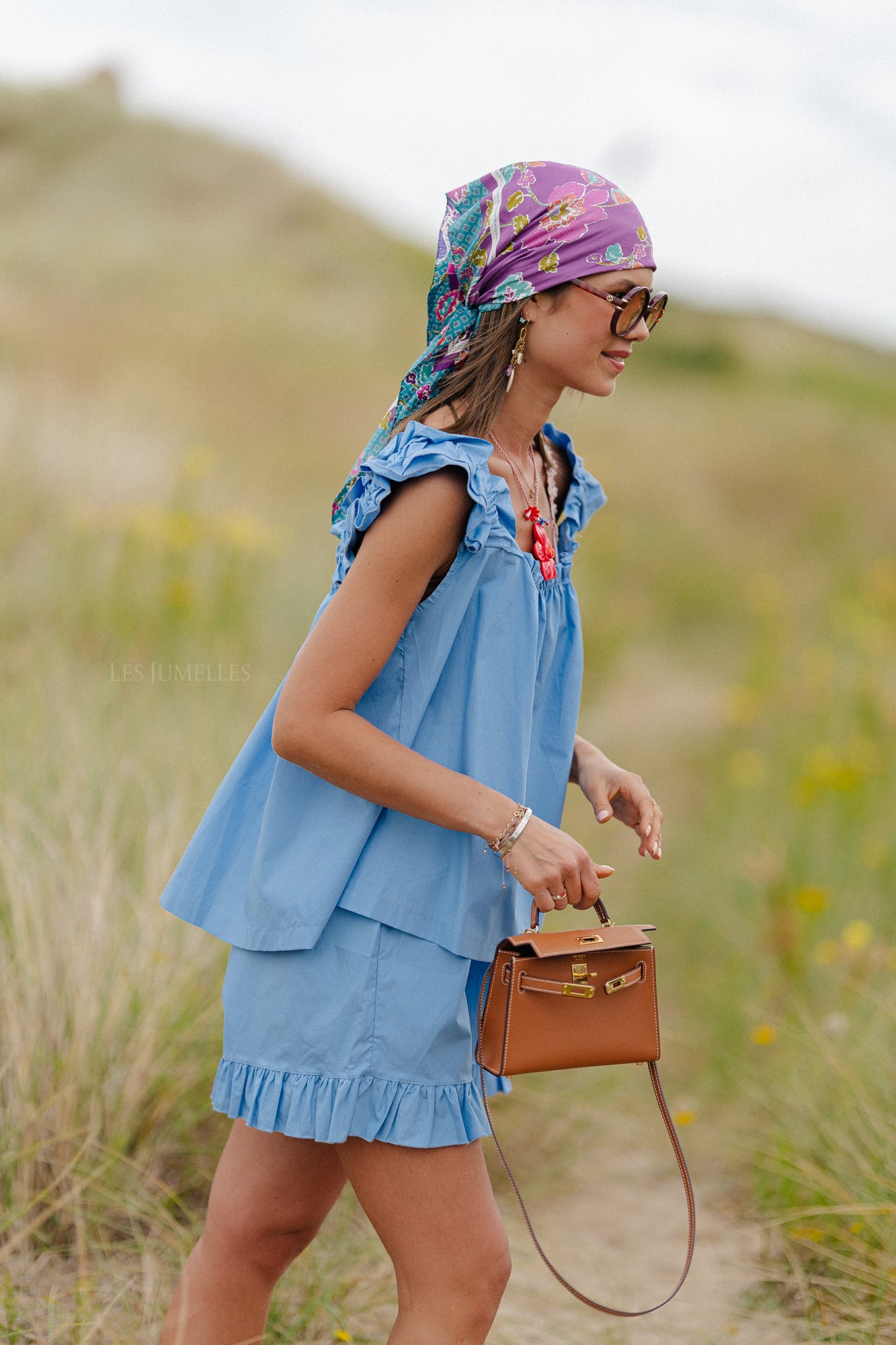 Coralie top blauw