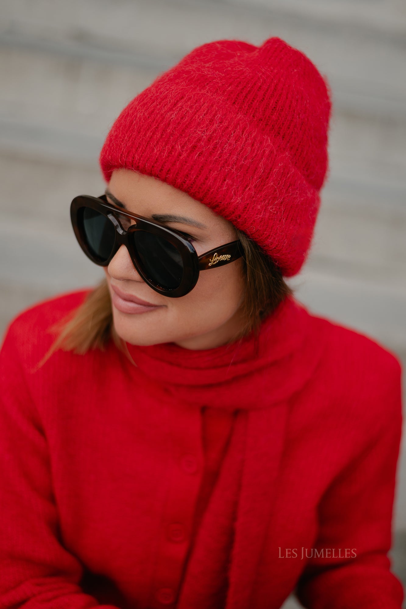 SLFFiona alpaca blend beanie equestrian red