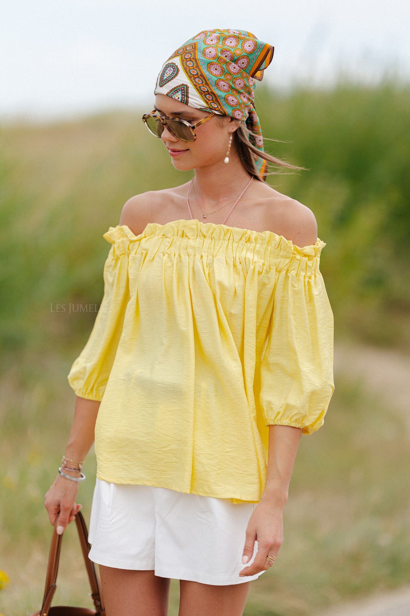 Anabel Off-Shoulder Bluse Gelb