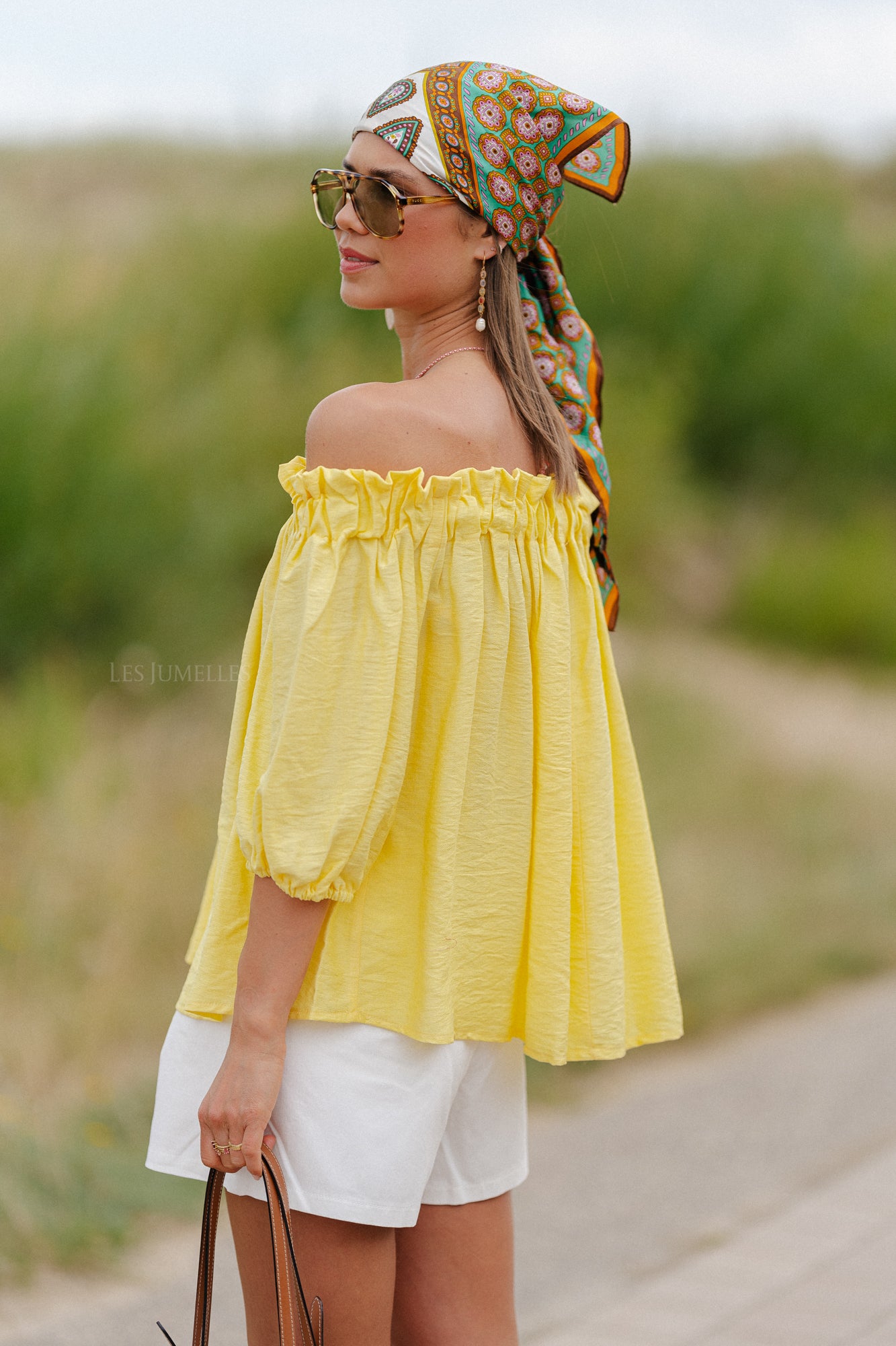 Anabel Off-Shoulder Bluse Gelb