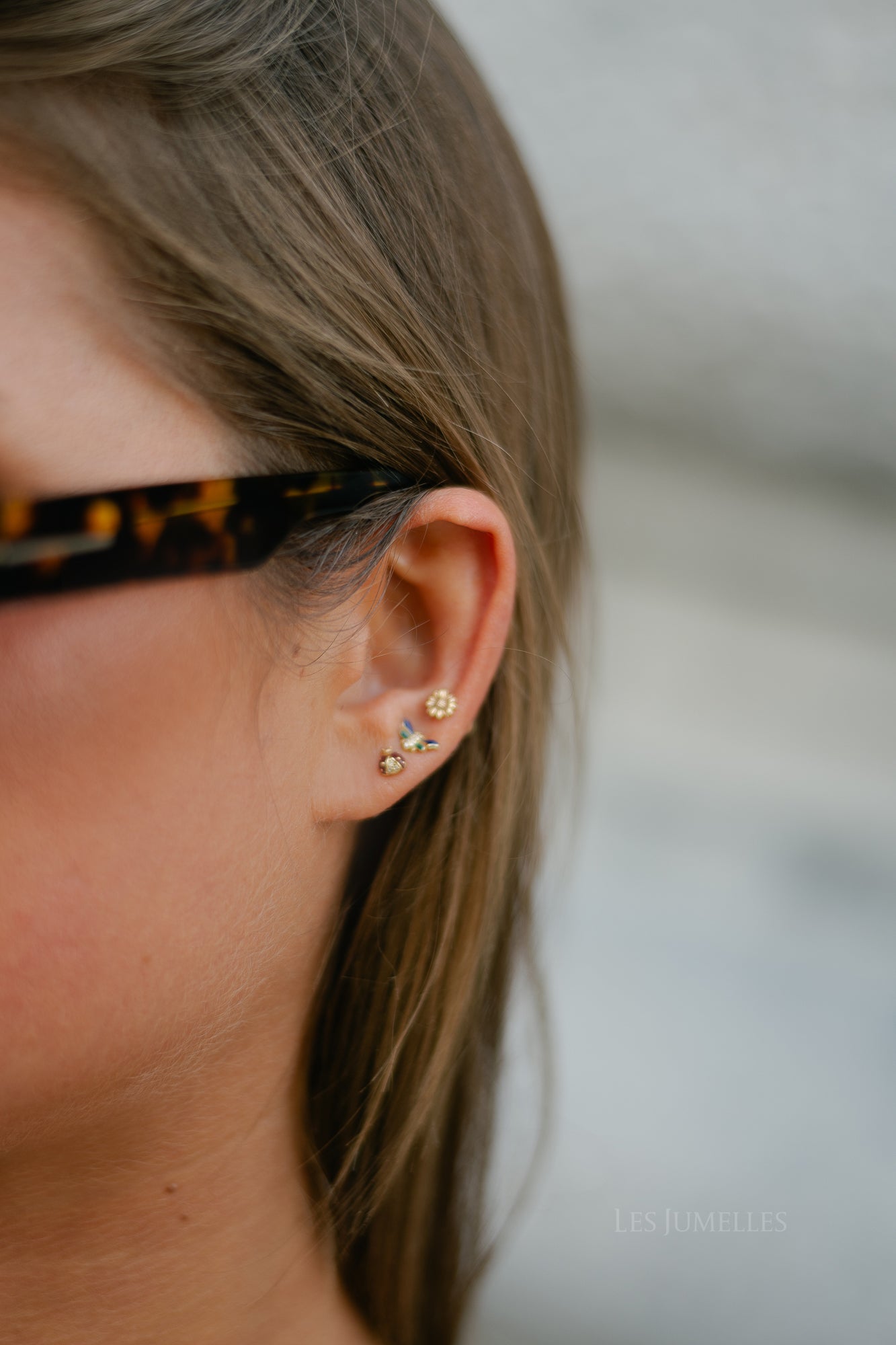 Single lady bug stud gold plated