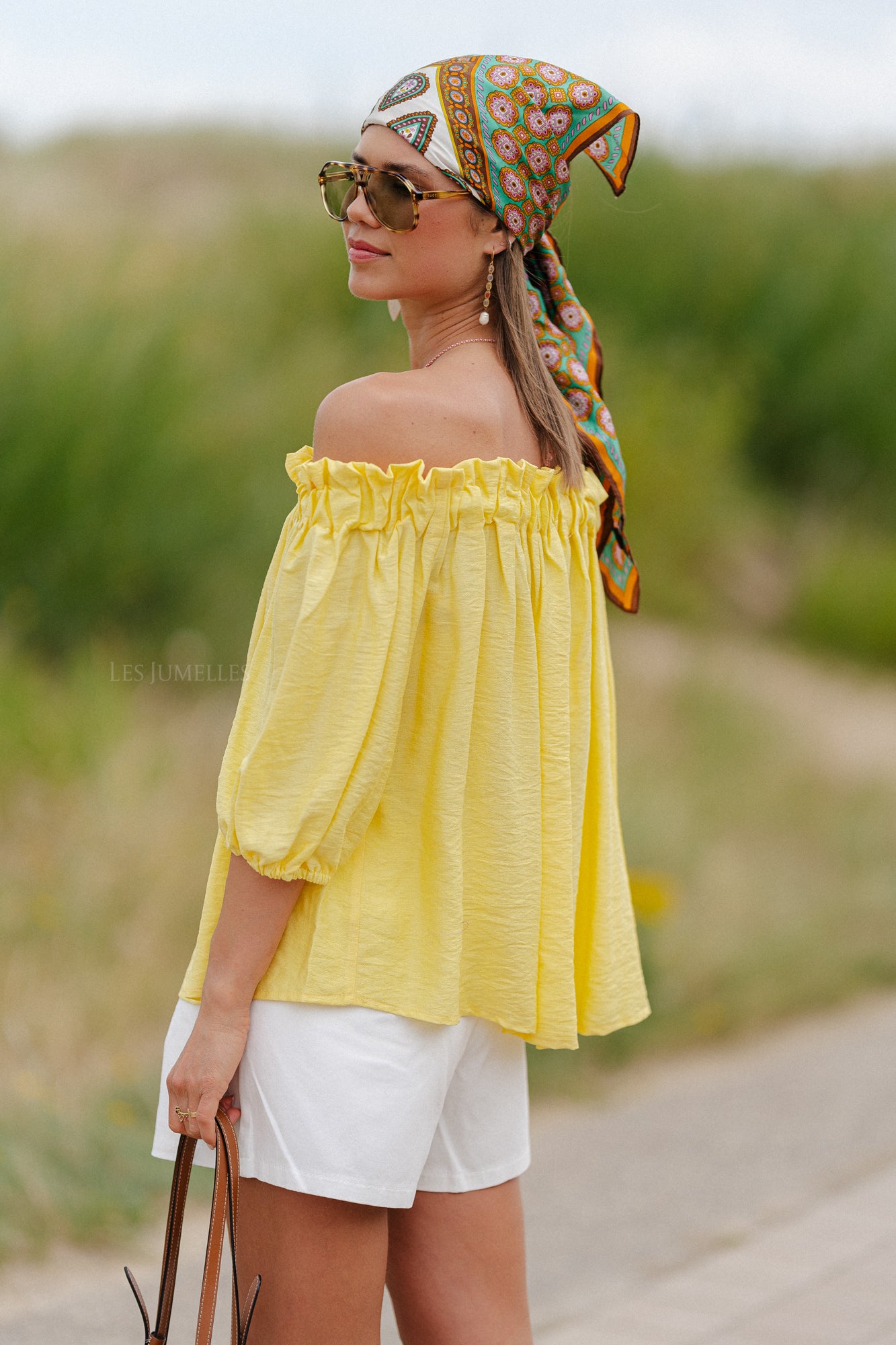 Anabel Off-Shoulder Bluse Gelb