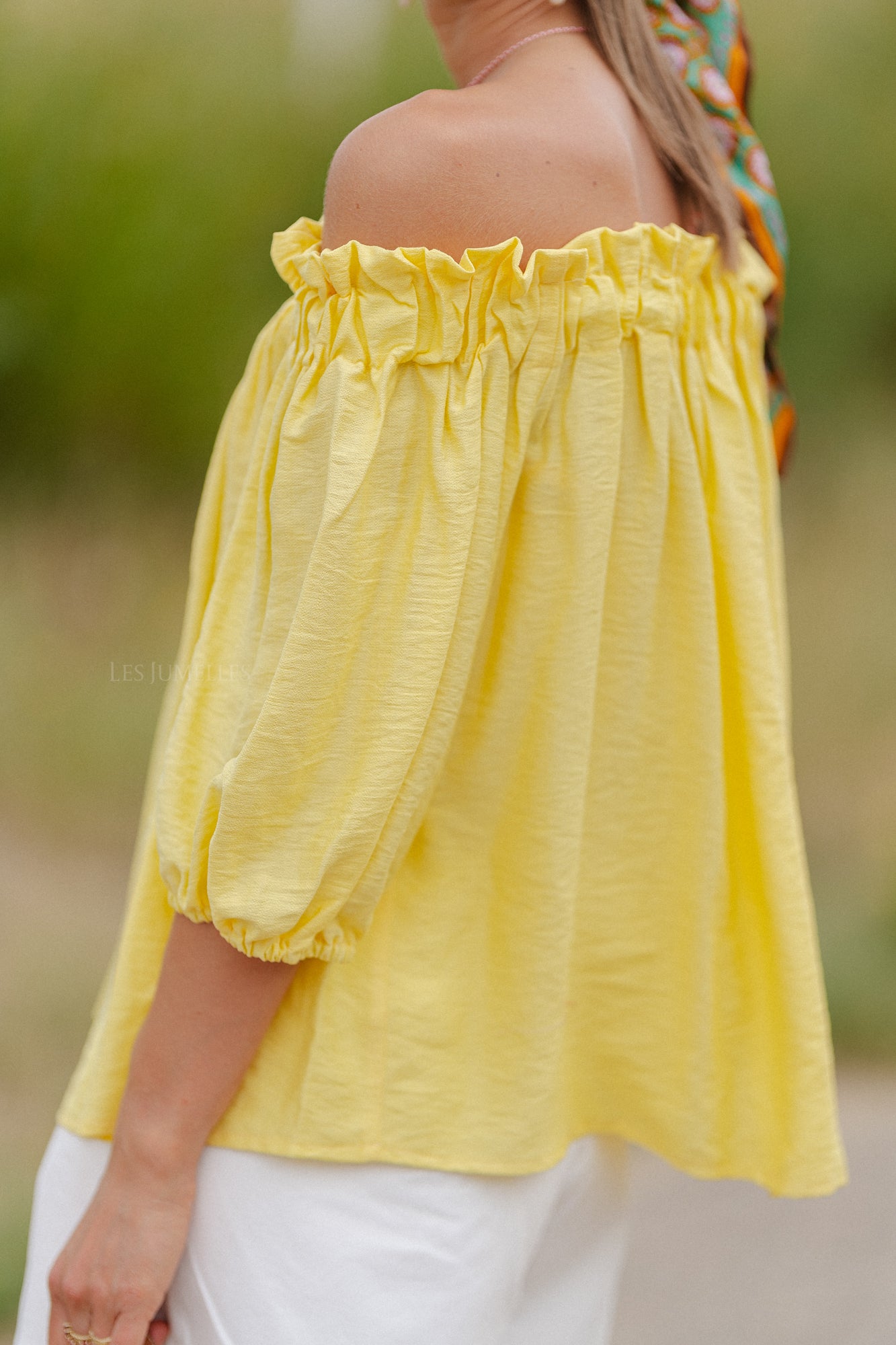Anabel Off-Shoulder Bluse Gelb