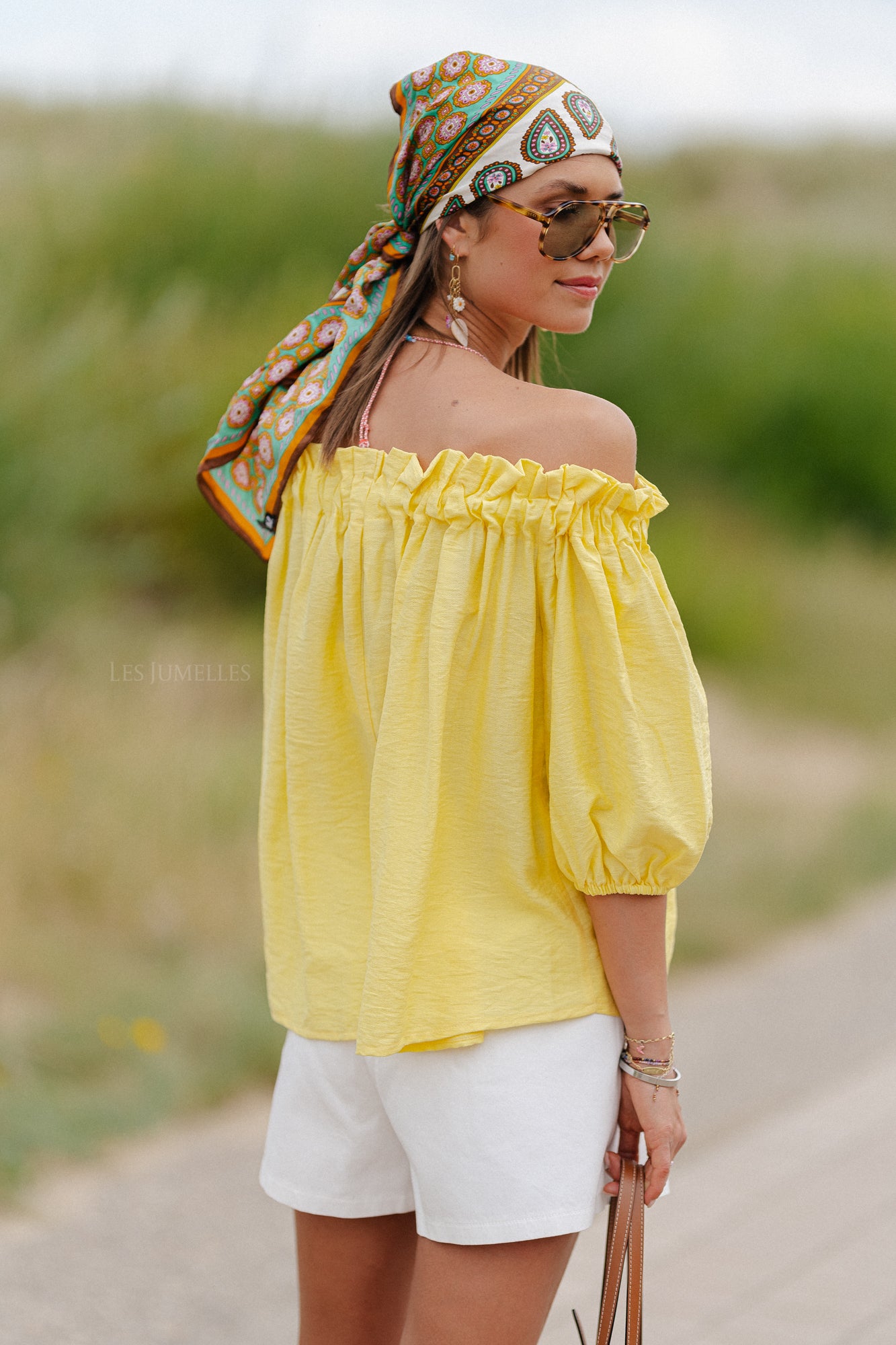Anabel Off-Shoulder Bluse Gelb