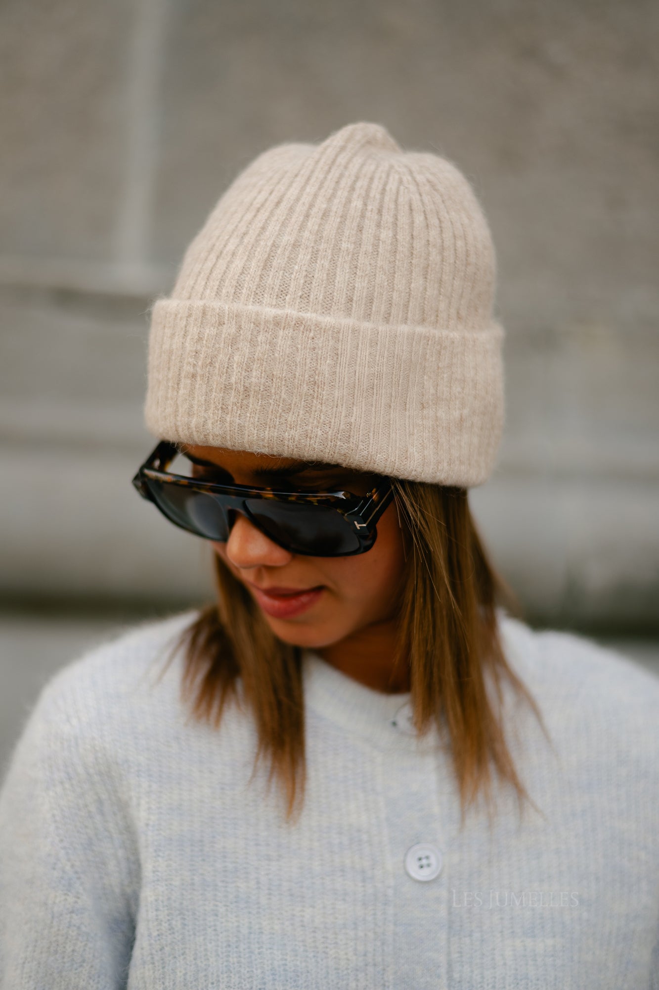 SLFLulu wool blend knit beanie birch melange