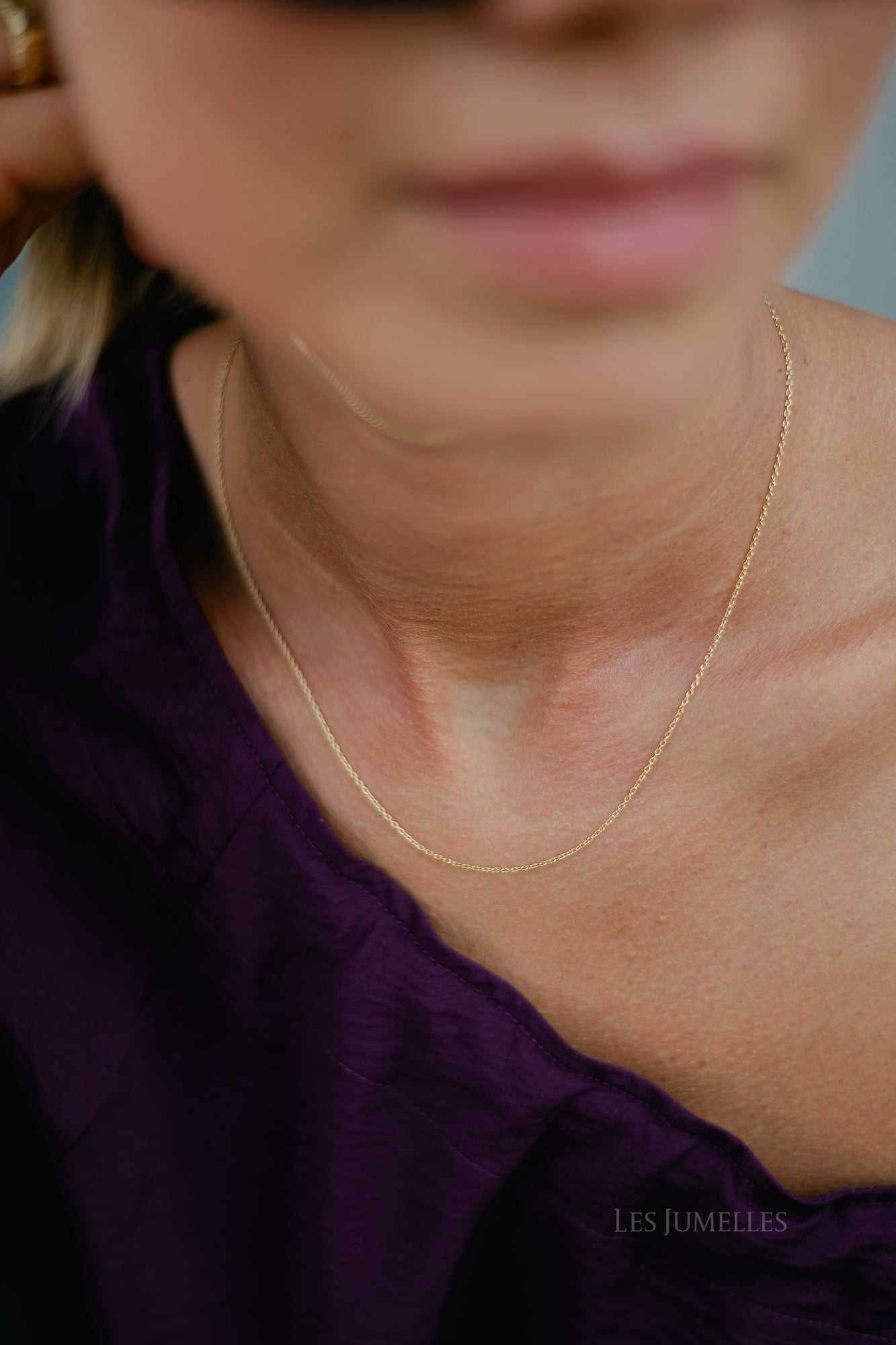 Anchor plain necklace short gold plated