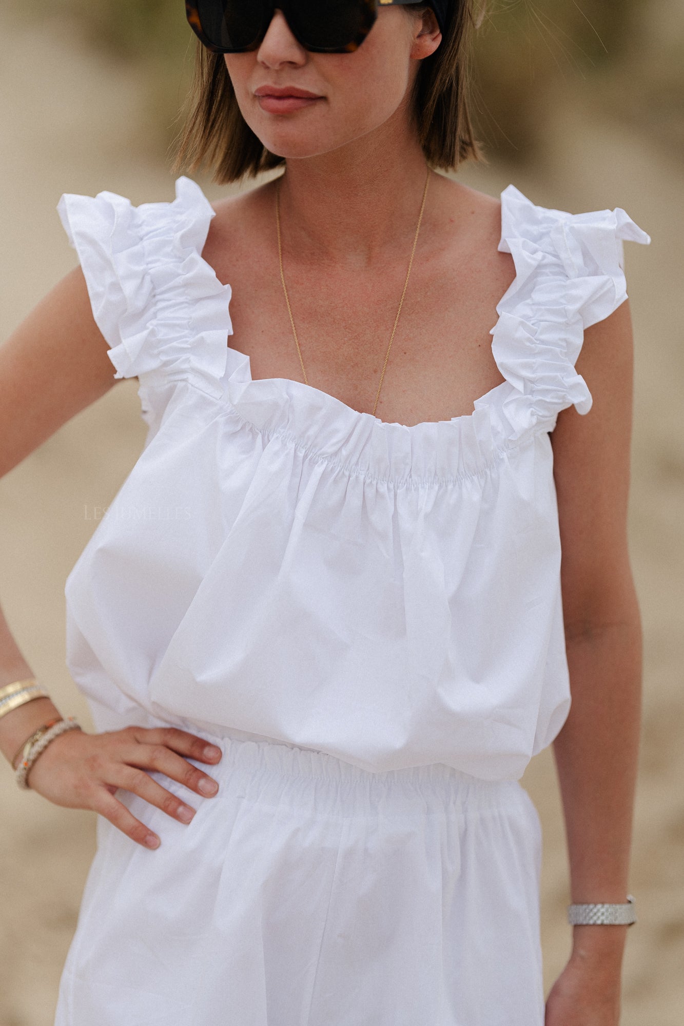 Coralie top white