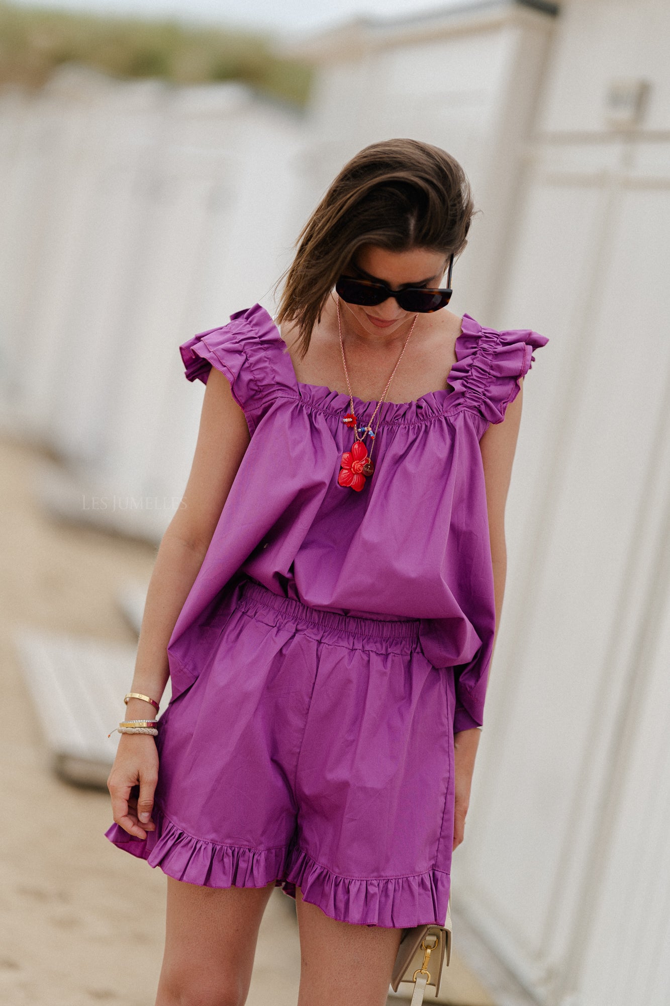 Coralie top magenta