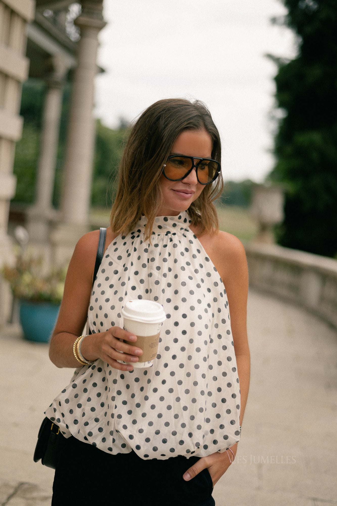 Marie halterneck top polkadots