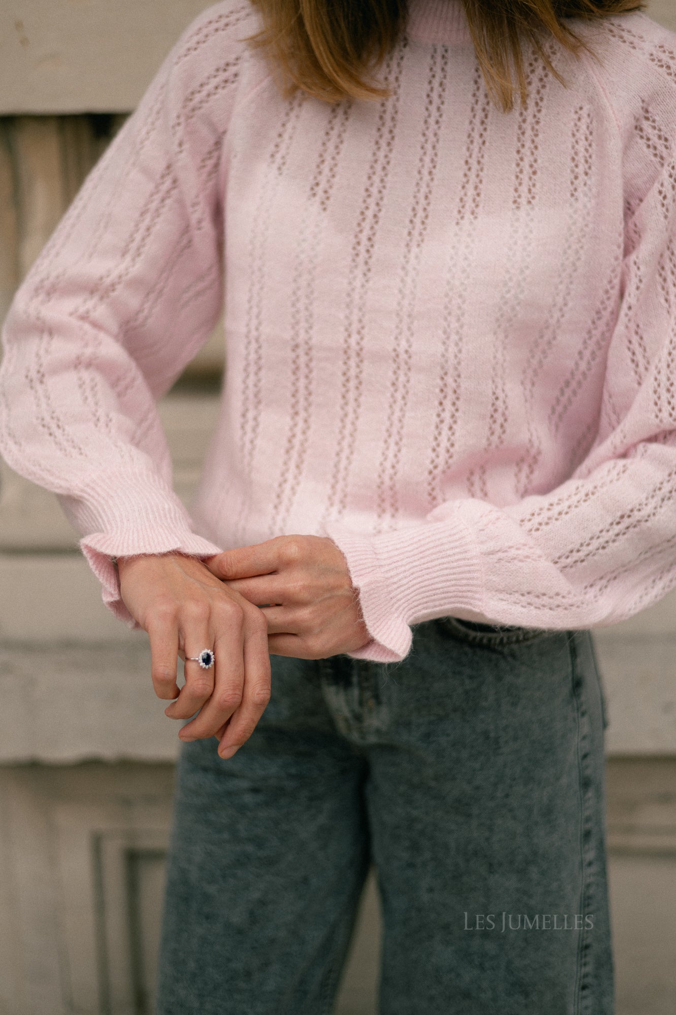 YASOrima LS wool blend knit pullover orchid pink