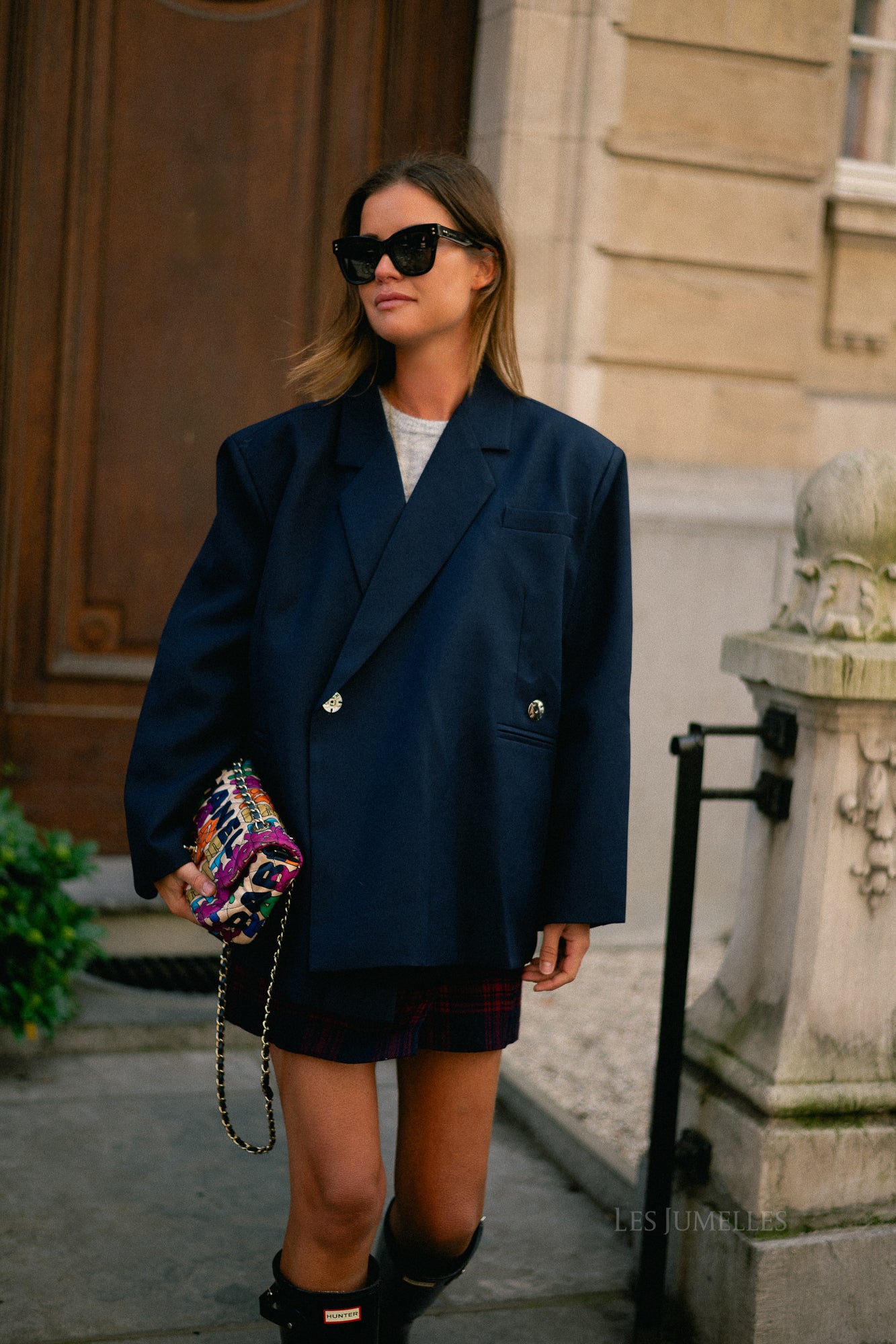 Chloe oversized blazer midnight blue