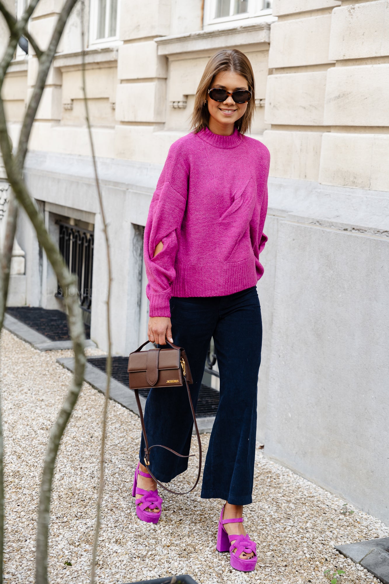 Pull en maille Yaslexu ls rose violet