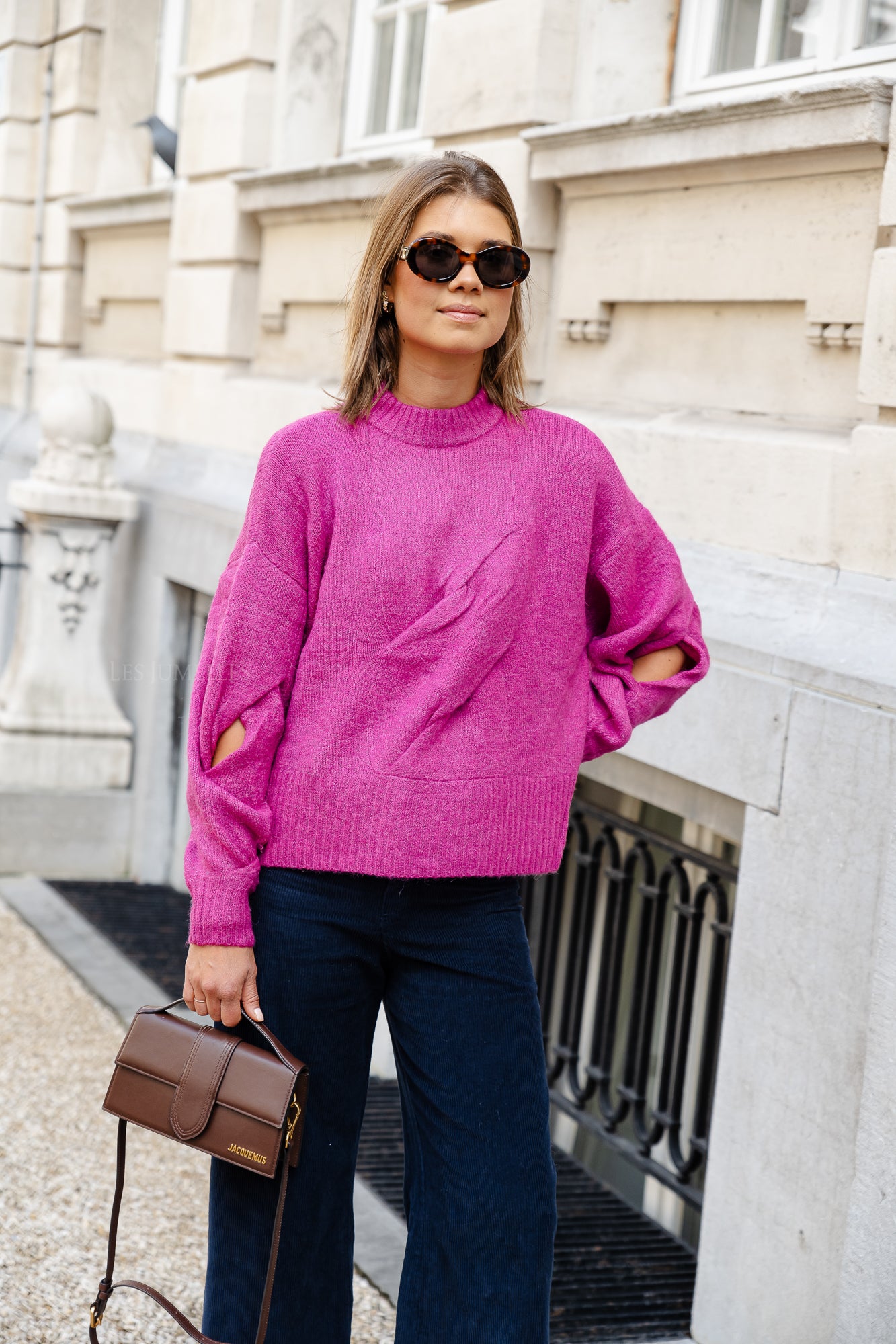 Pull en maille Yaslexu ls rose violet