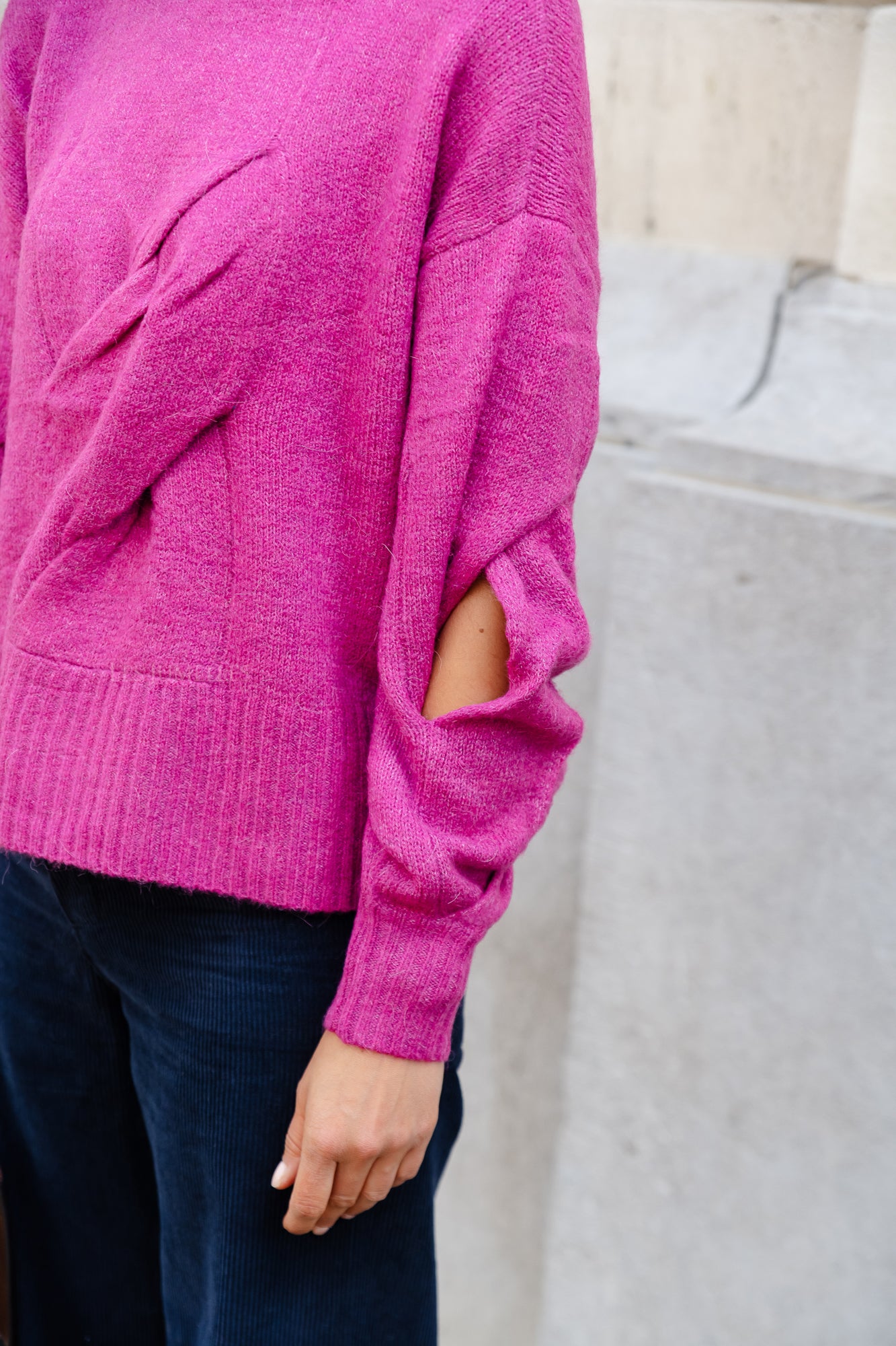 Pull en maille Yaslexu ls rose violet