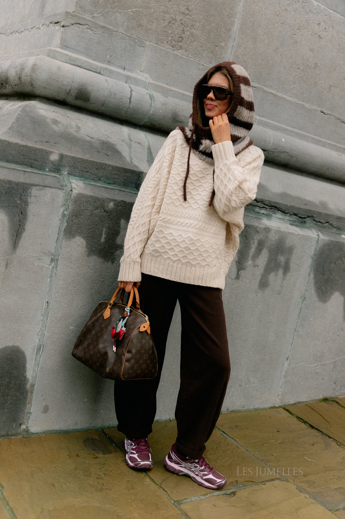 SLFNelly LS cable batsleeve knit birch