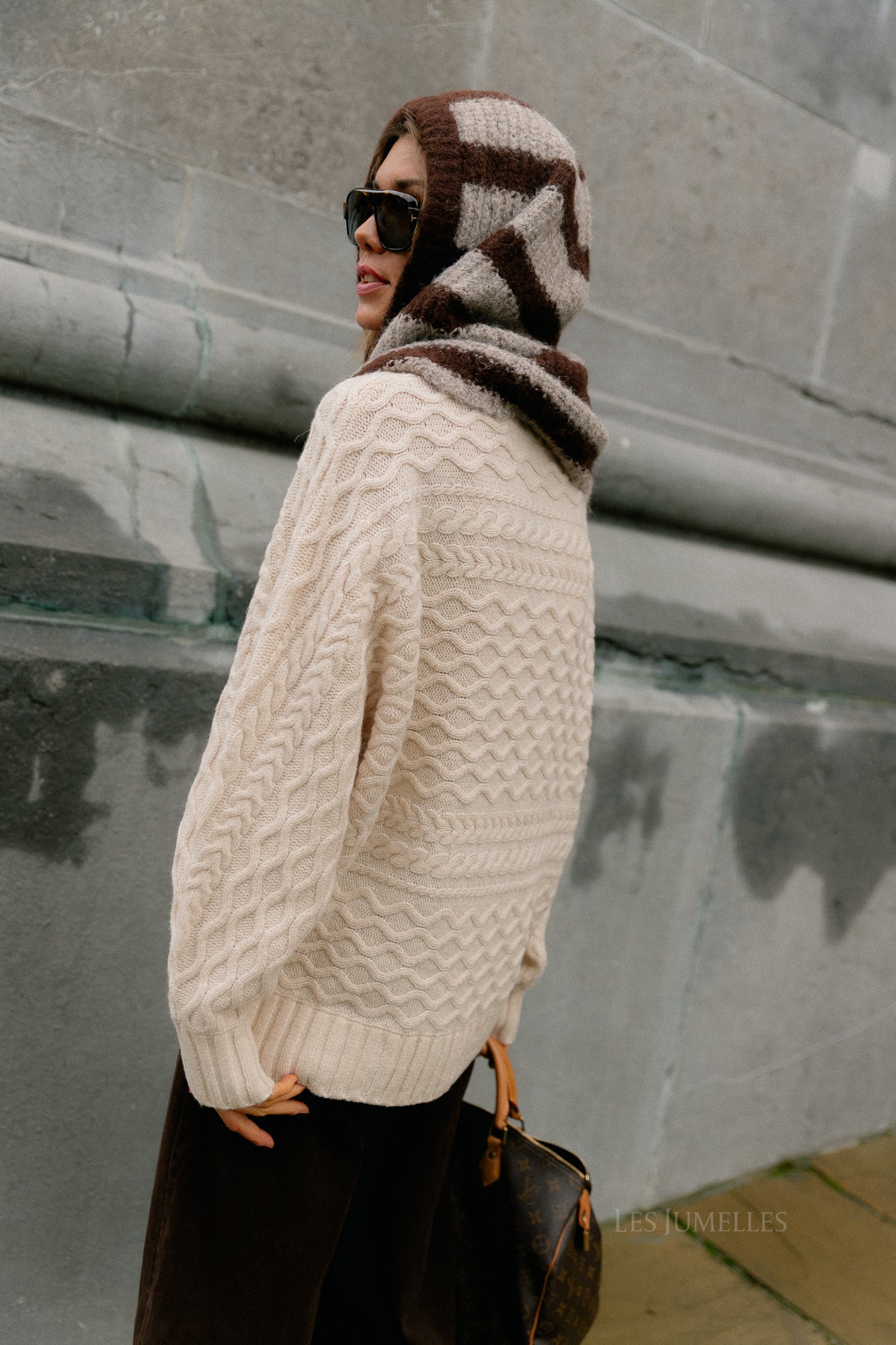 SLFNelly LS cable batsleeve knit birch