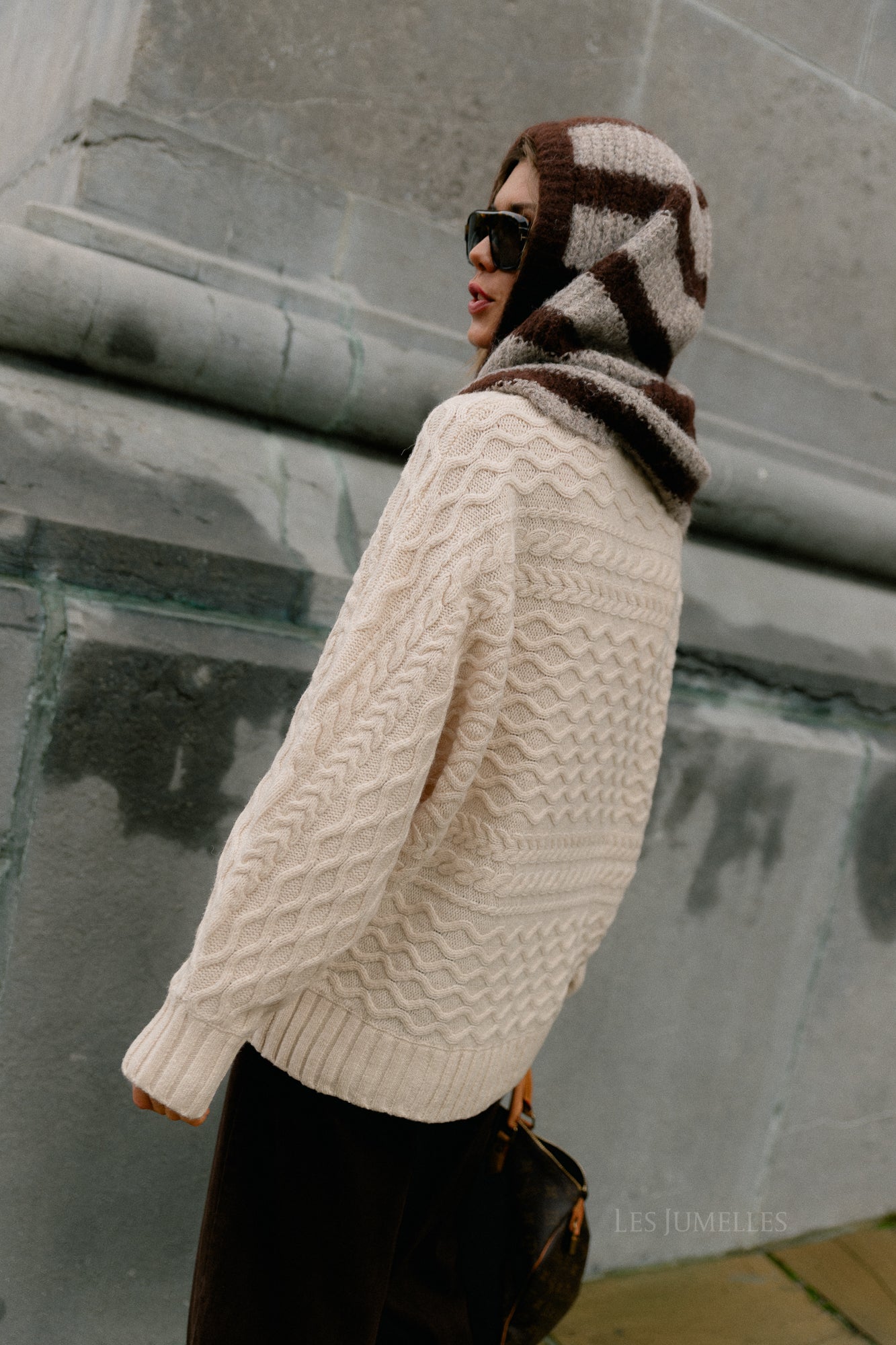 SLFNelly LS cable batsleeve knit birch